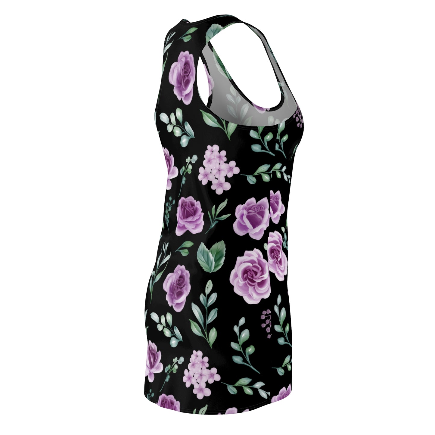Schwarz Floral Racerback Kleid – Blumenkleid Sommer Damen