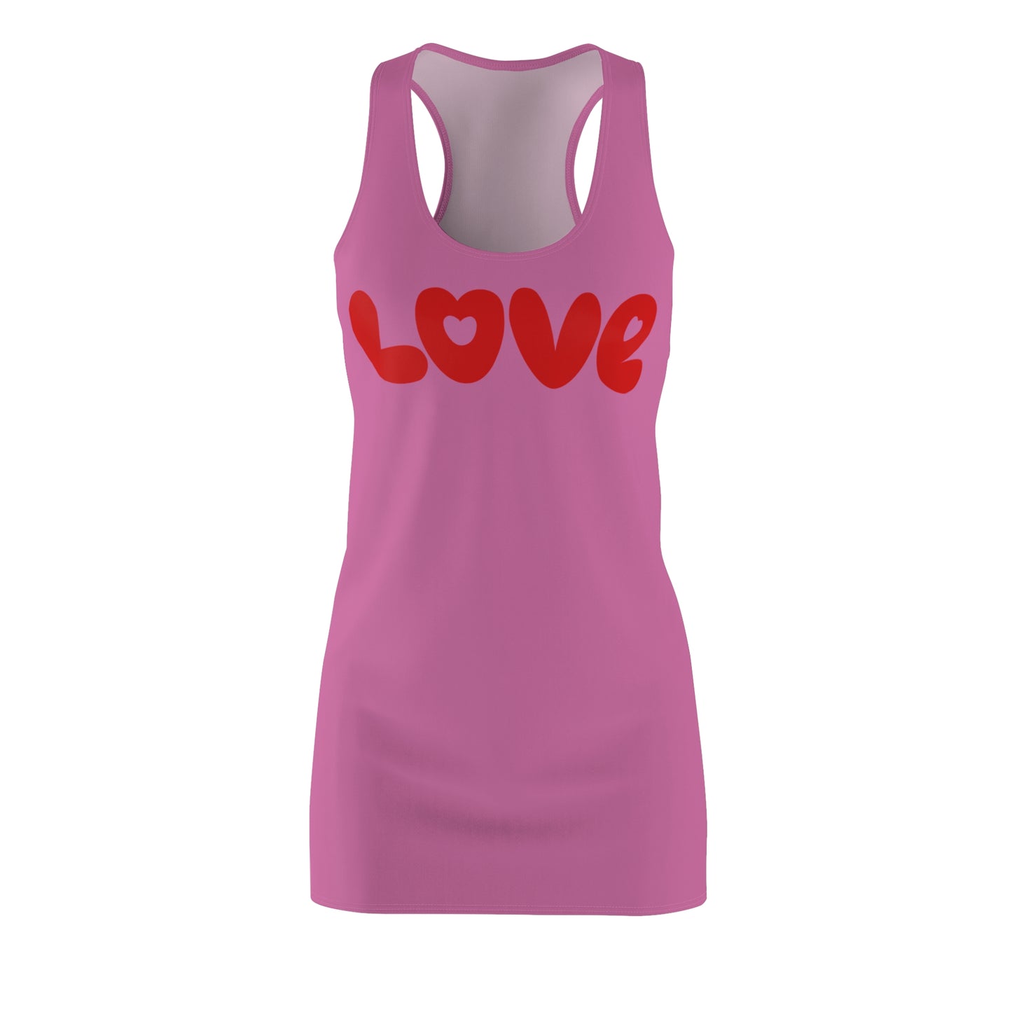 Love Racerback Kleid – Rosa Rot Schriftzug Kleid