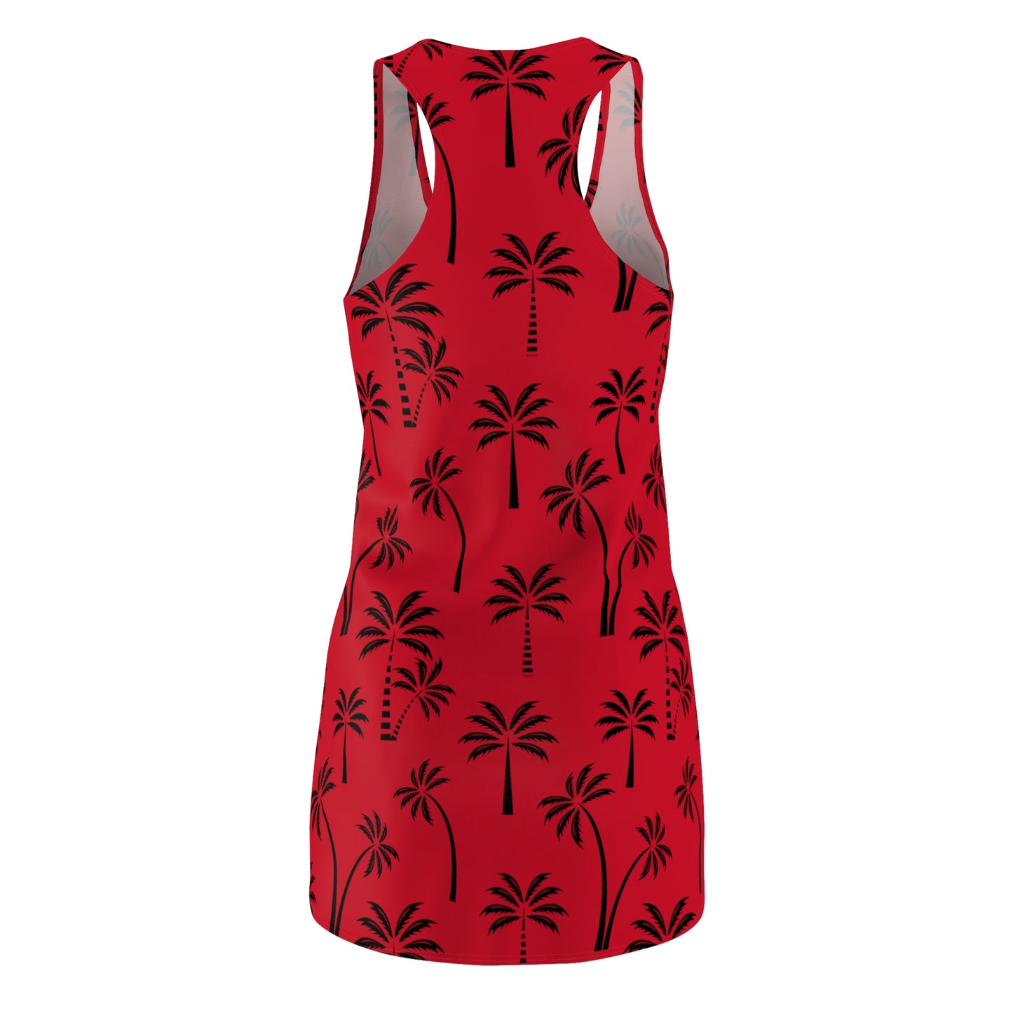 Dunkelrot Palmen Racerback Kleid – Leichtes Sommerkleid