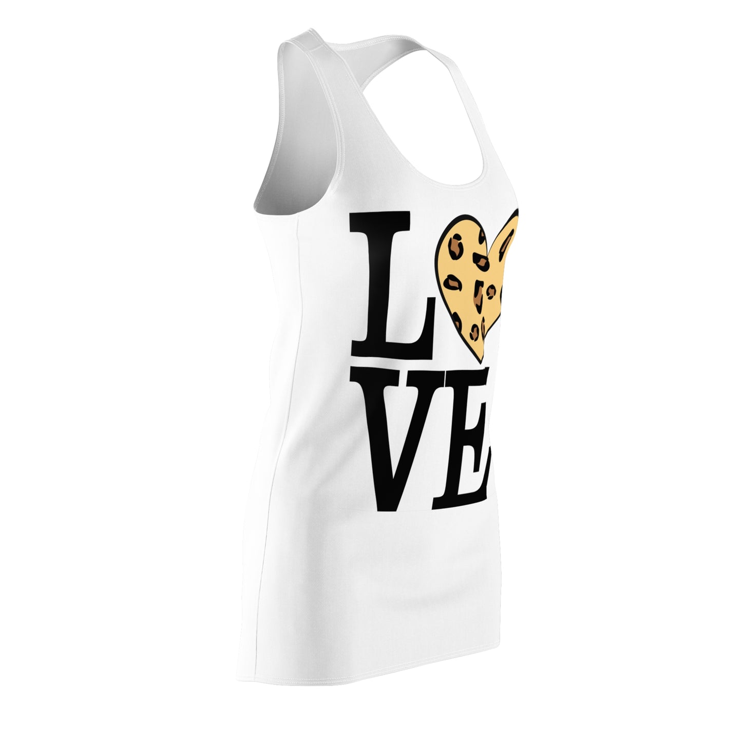 Leopard Herz Racerback Kleid – Damen Sommerkleid Love Design