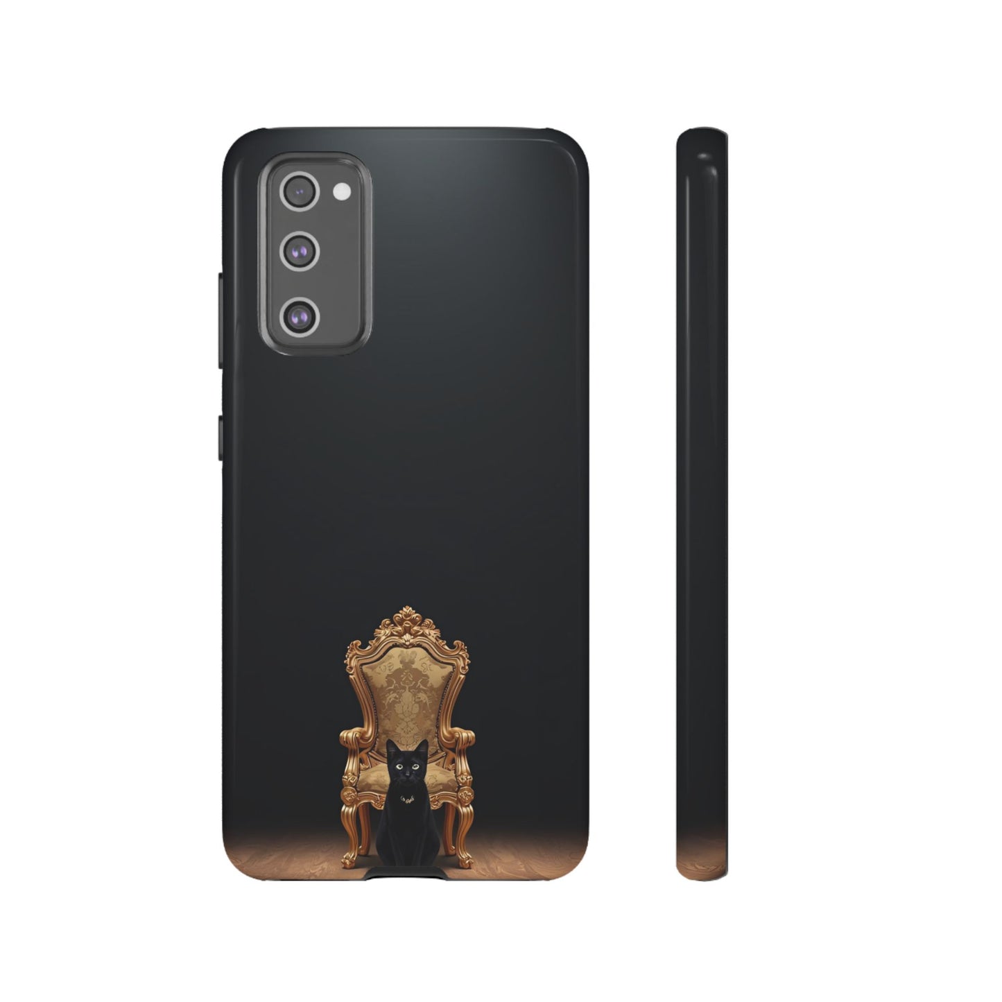 Black Cat on Golden Throne – Premium Phone Case Protective Slim