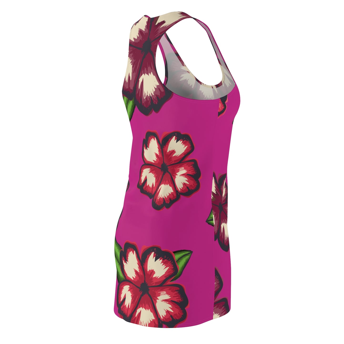 Pinkes Hibiskus Racerback Kleid – Stylishes Sommerkleid