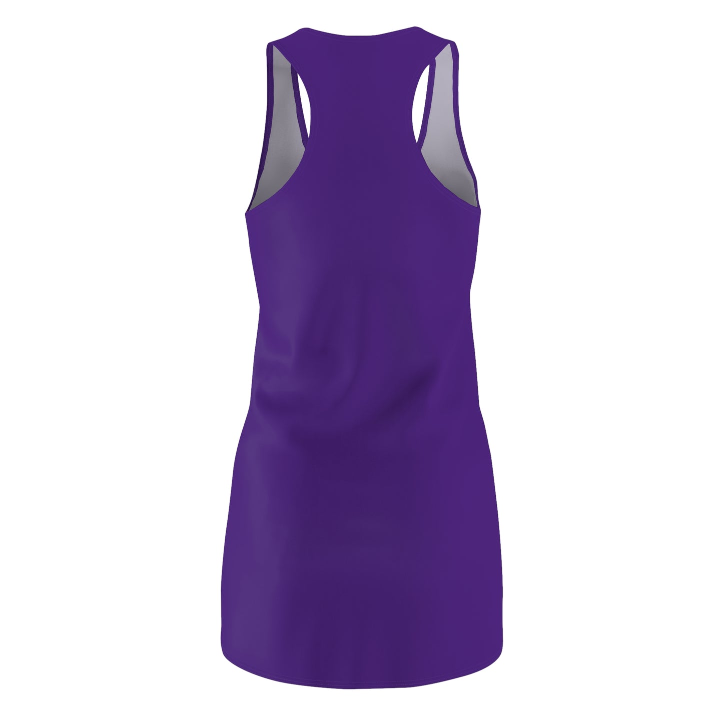 Violettes Racerback Kleid mit rotem Herzmotiv – Minimal Design