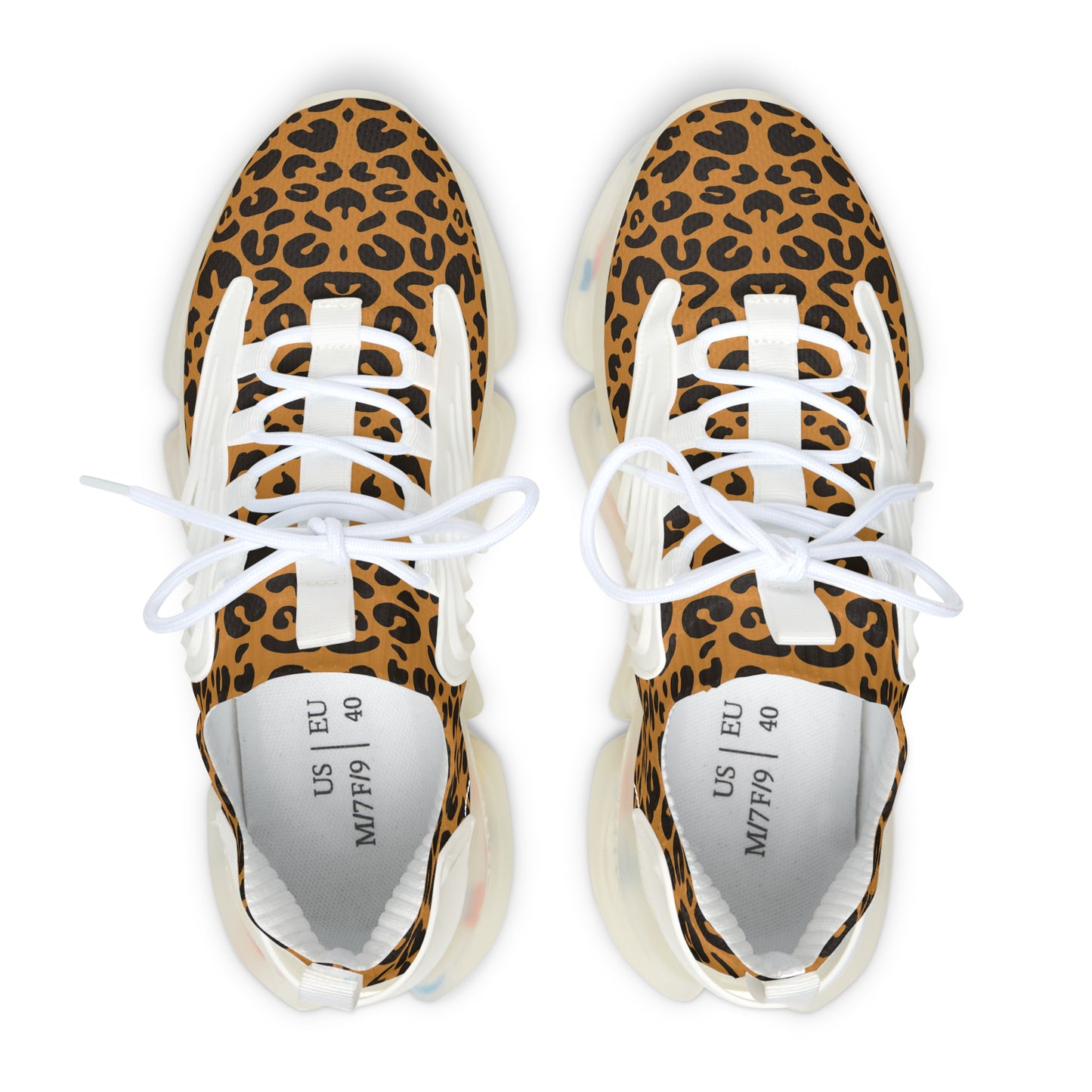 MauserDesign Damen Sneaker Leopard Mesh Atmungsaktiv Turnschuhe