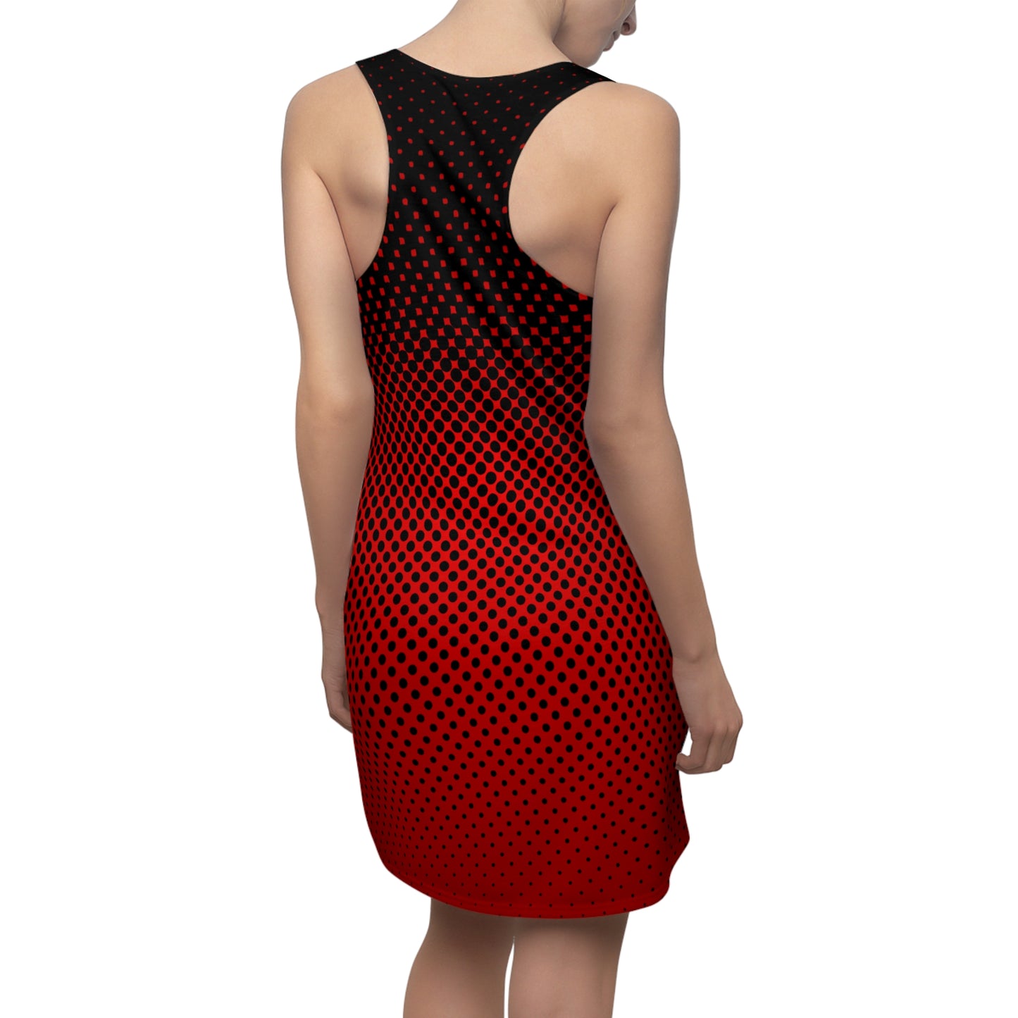 Racerback Damen Kleid Rot Modernes Muster Ärmellos Sommerlook