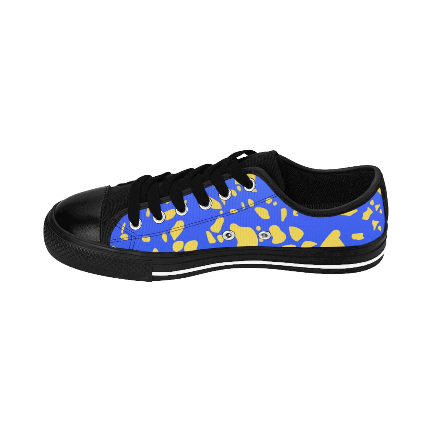 Blue Yellow Leopard Print Sneakers Women Casual Low Top Shoes