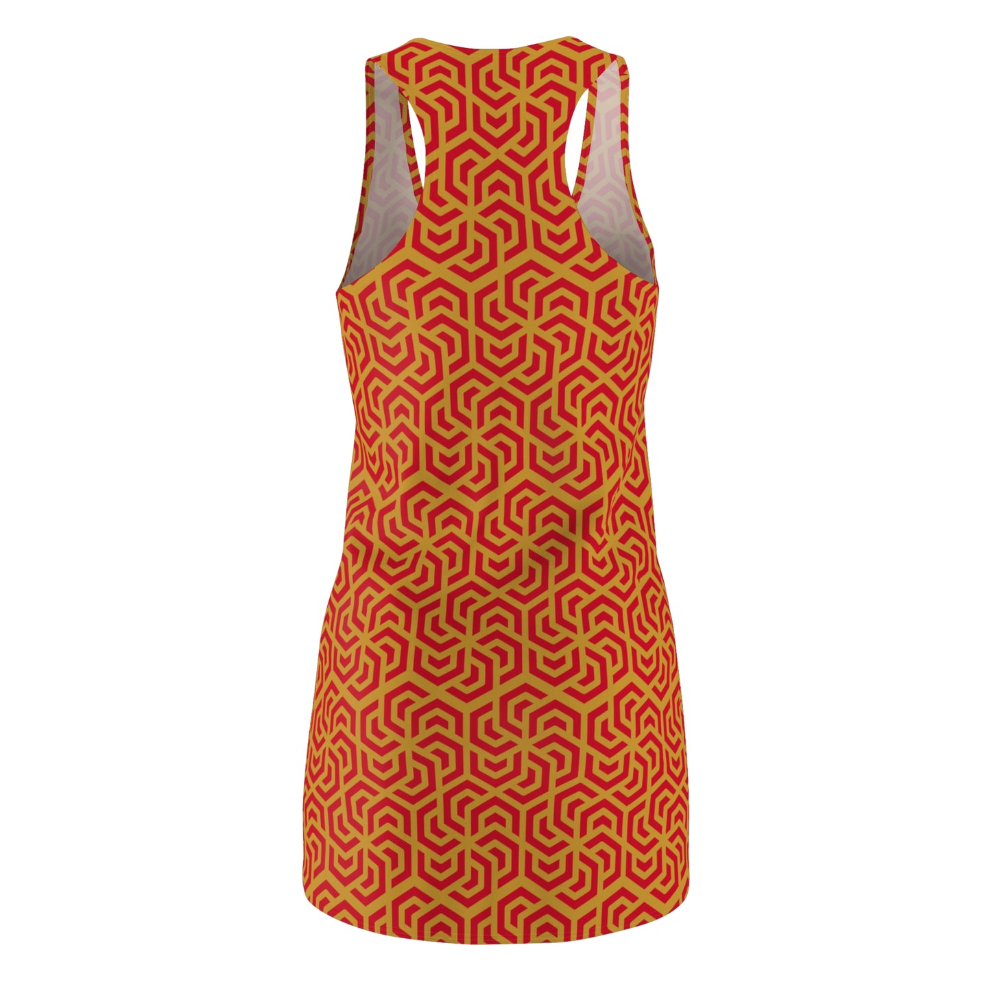 Luxury Racerback Dress mit Modern Geometric Maze Pattern