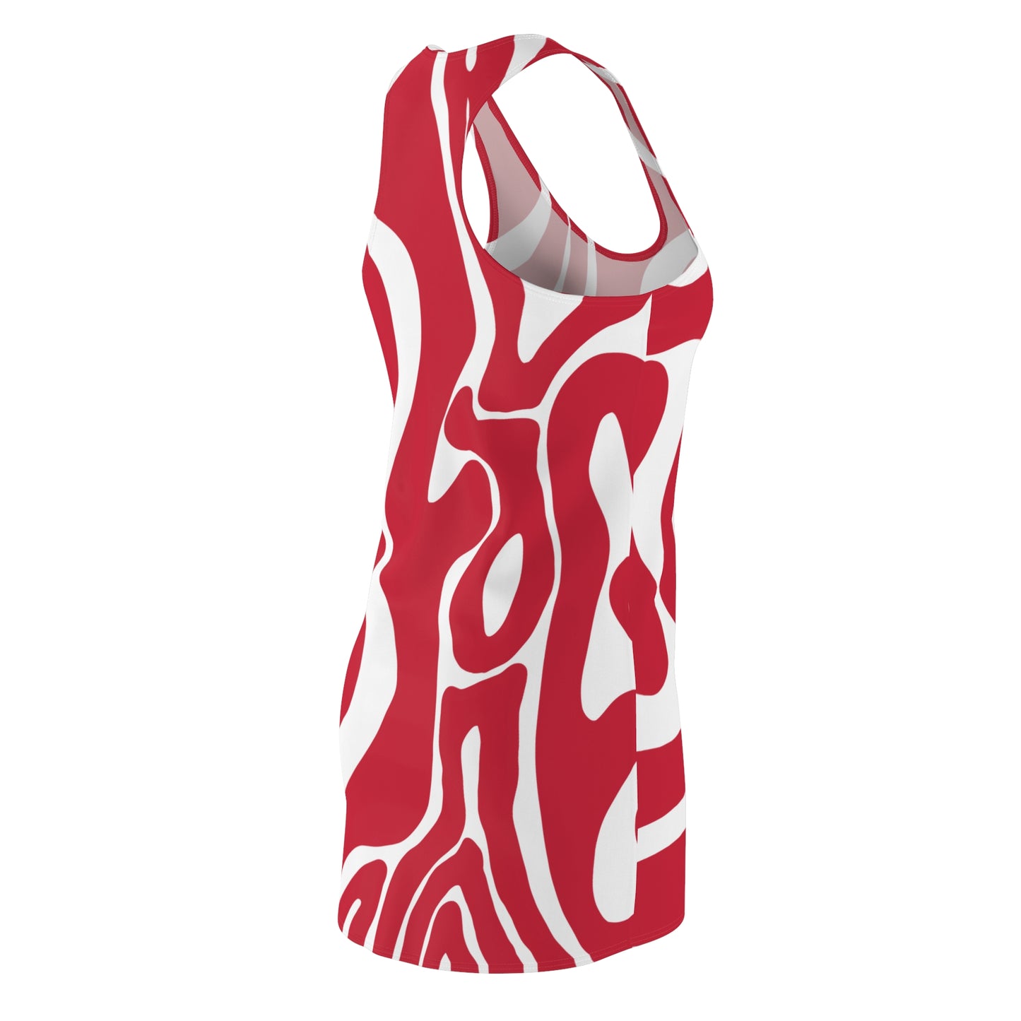 Rot Swirl Racerback Kleid – Abstraktes Sommerkleid