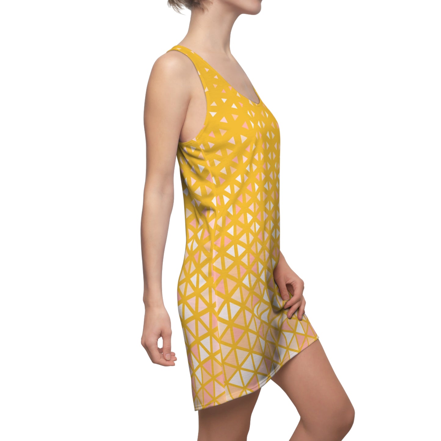 Buntes Dreieck Racerback Kleid – Trendige Sommer Damenmode
