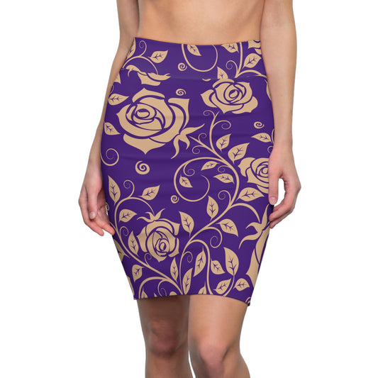 Damen Rock Floral Bleistift Elegant Business Event