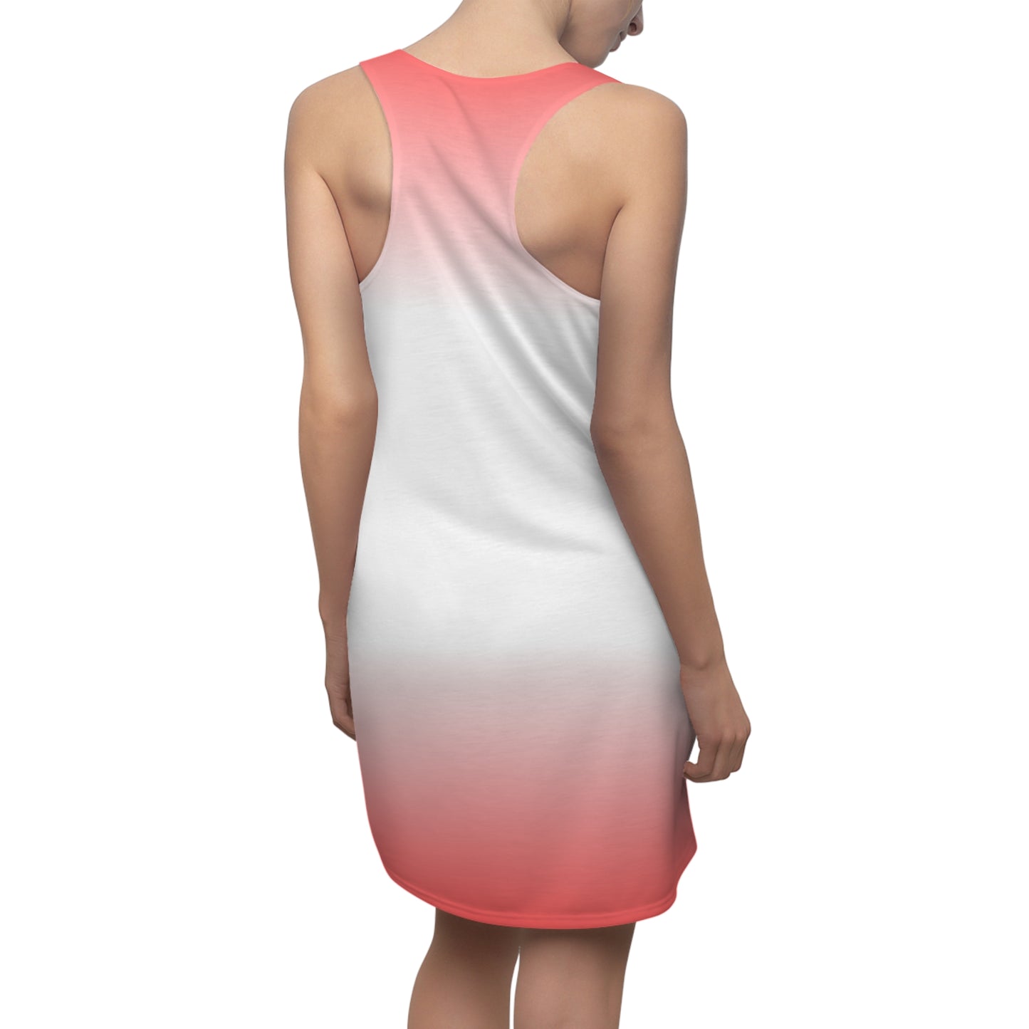 Racerback Kleid Damen Farbverlauf Rosa Weiß Sommer