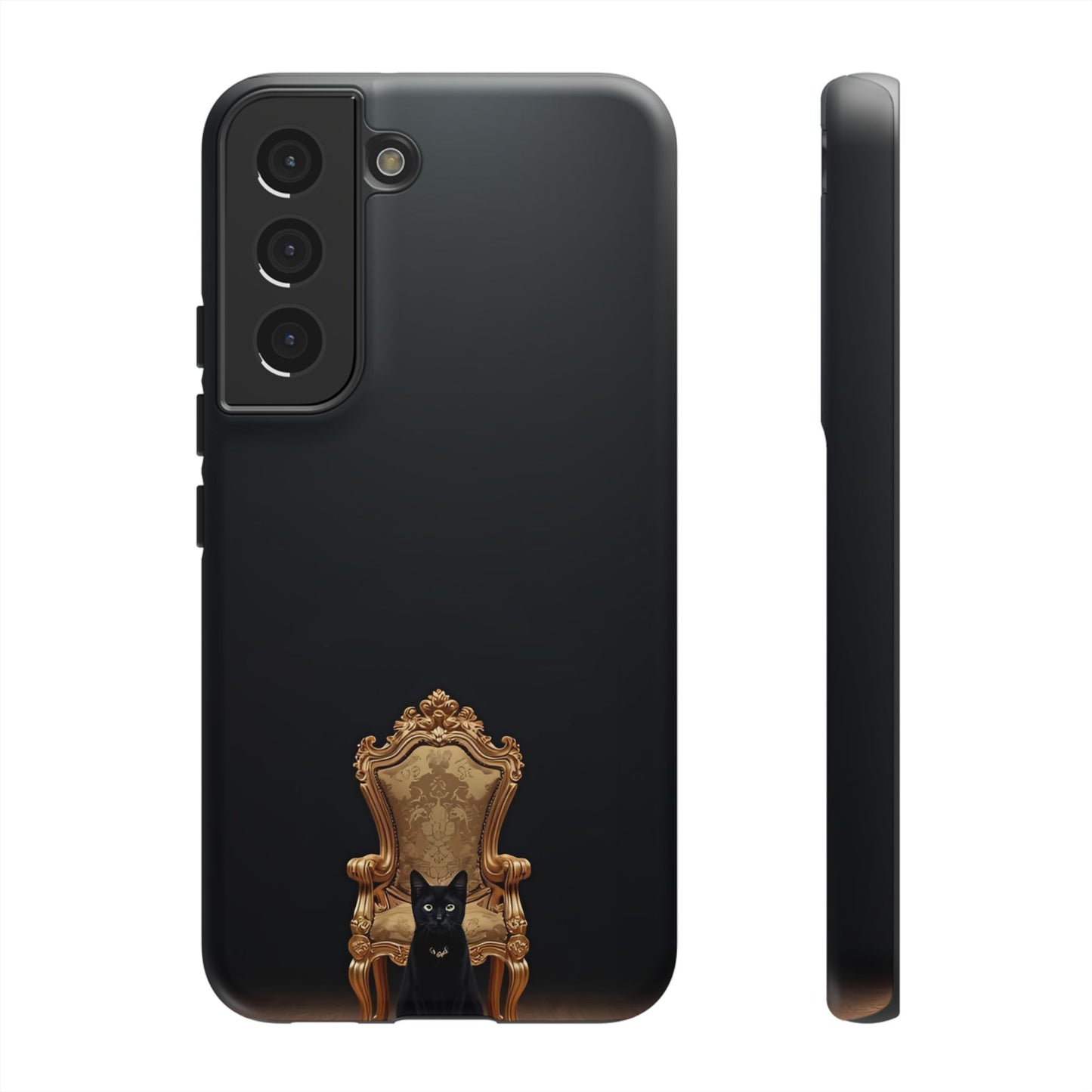 Black Cat on Golden Throne – Premium Phone Case Protective Slim