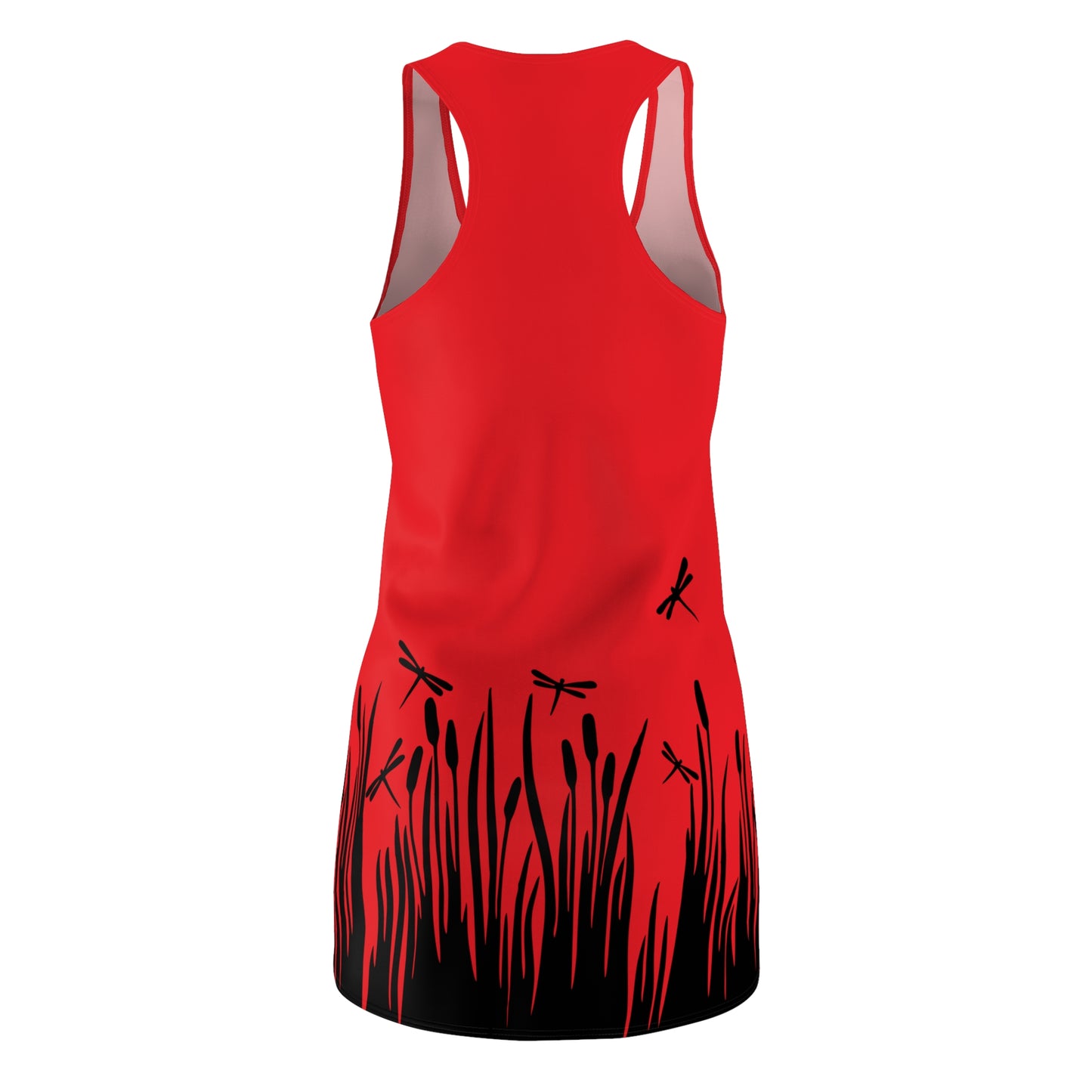 Rotes Damen Kleid Libellen Design Racerback Sommer Freizeit Party