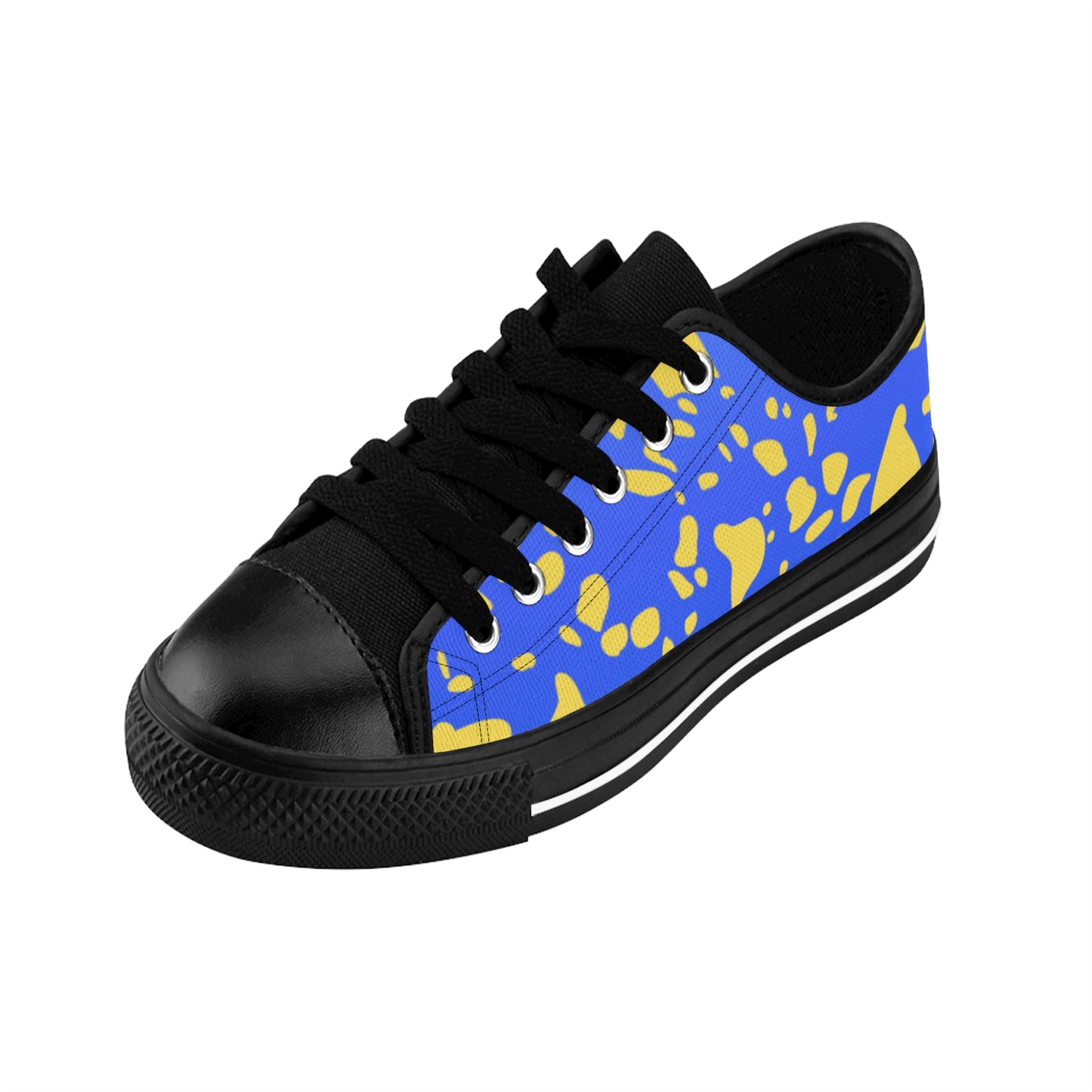 Blue Yellow Leopard Print Sneakers Women Casual Low Top Shoes