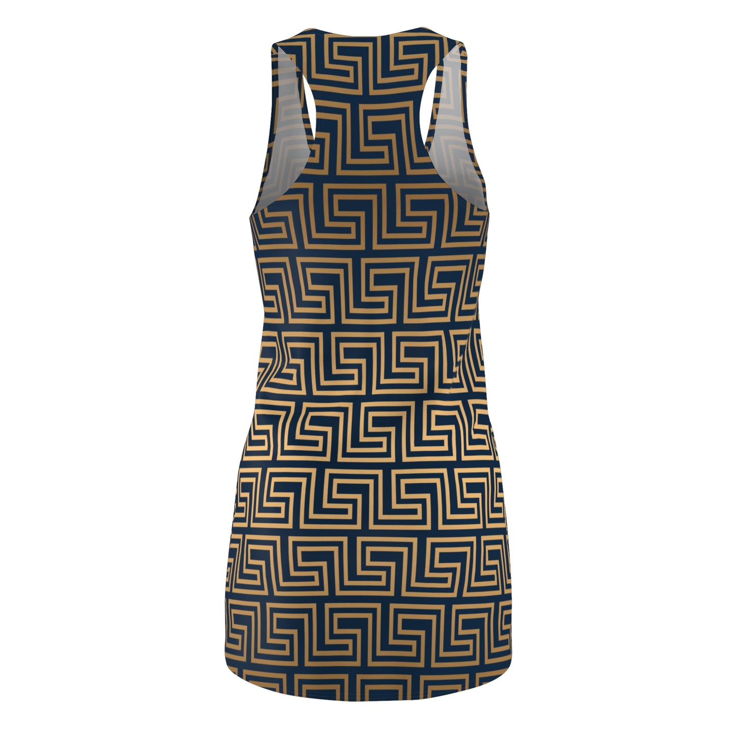 Greek Key Racerback Kleid | Geometrisches Retro Muster