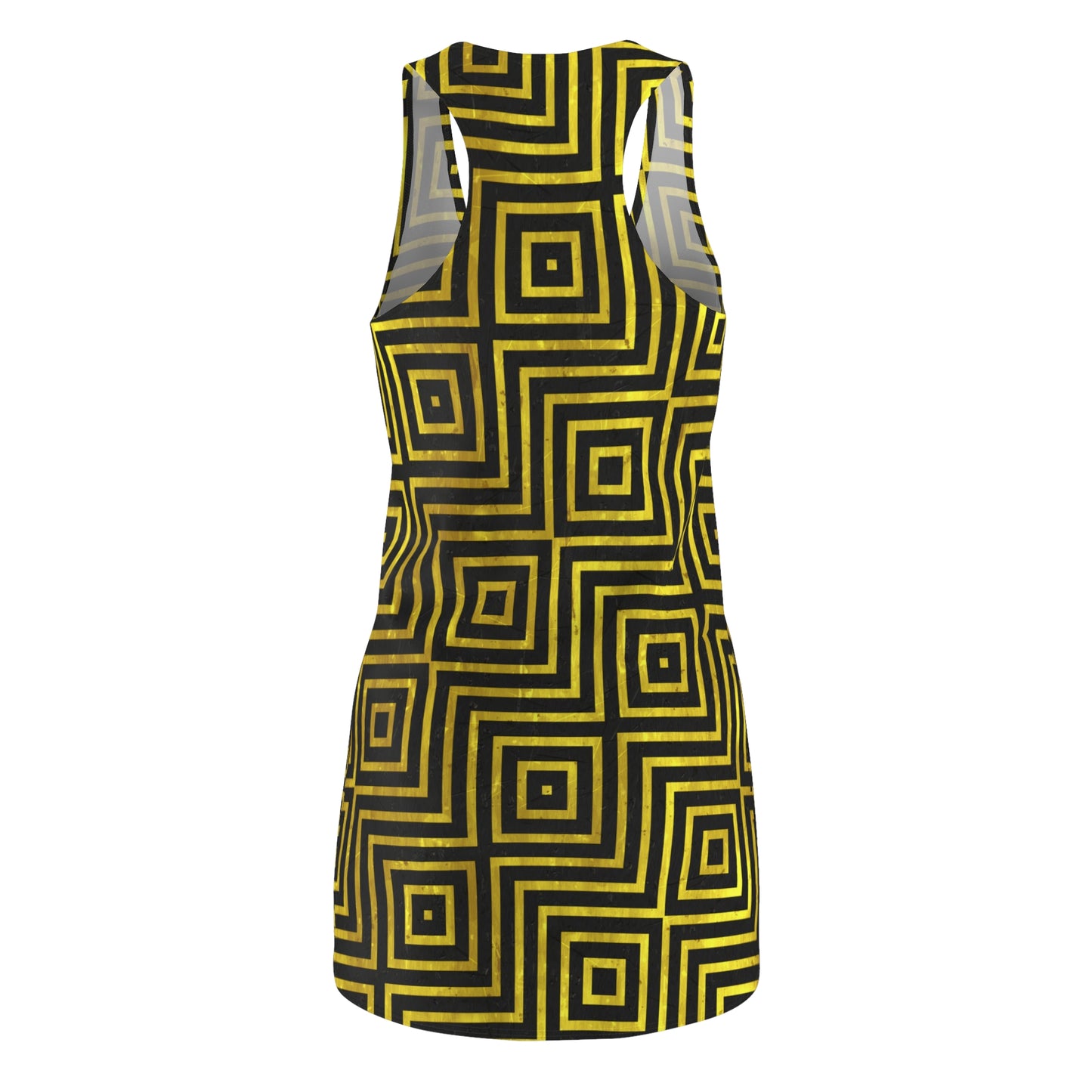 Gelb Schwarz Geometrie Racerback Kleid – Trendy Sommerkleid