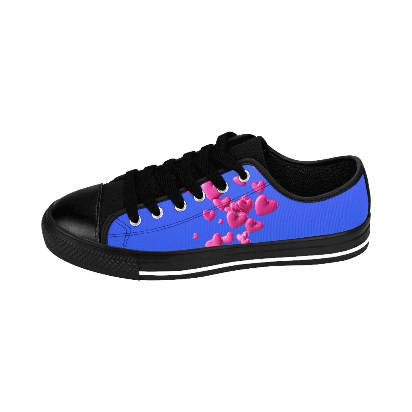 Blue Heart Canvas Sneakers Women Casual Lace-Up Shoes