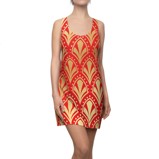 Luxury Racerback Dress mit Elegant Art Deco Muster