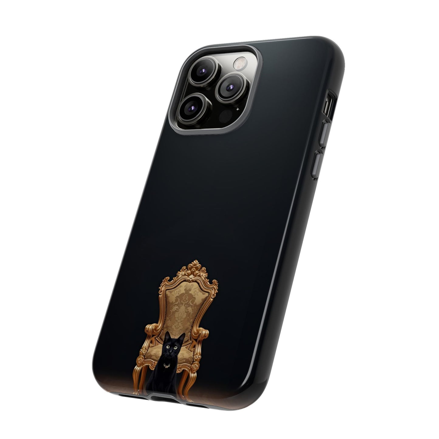 Black Cat on Golden Throne – Premium Phone Case Protective Slim
