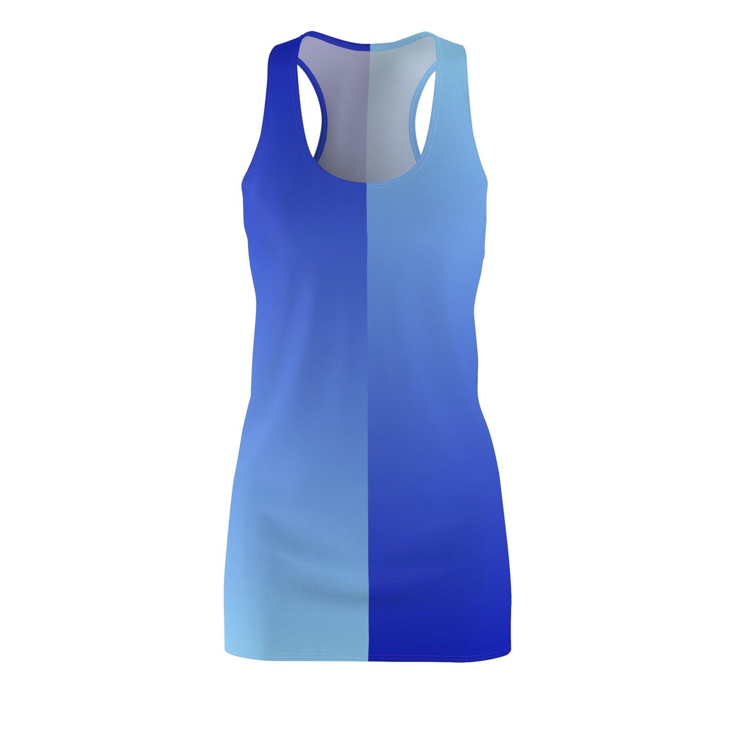 Racerback Kleid Blau Hellblau Zweifarbig Damen Sommer