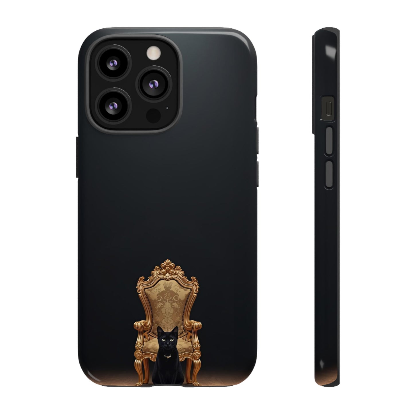 Black Cat on Golden Throne – Premium Phone Case Protective Slim