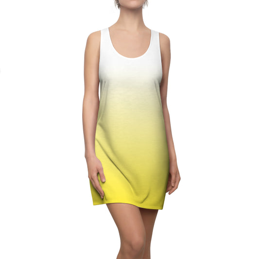 Racerback Kleid Weiß-Gelb Farbverlauf – Sommer Look