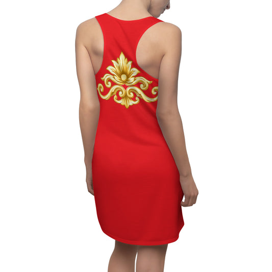 Elegant Baroque Racerback | Gold Ornament Racerback Kleid