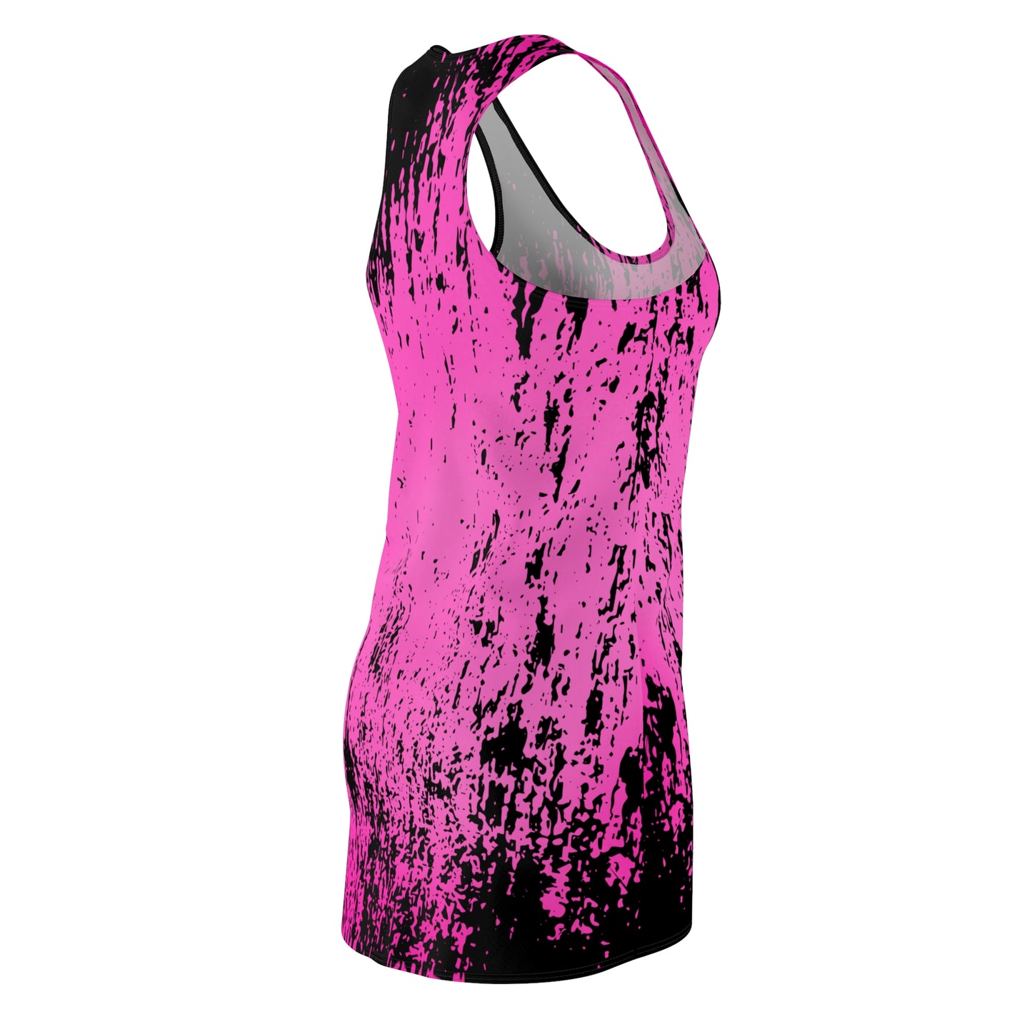 Racerback Kleid mit schwarzem Grunge-Muster in Pink mit Farbverlauf