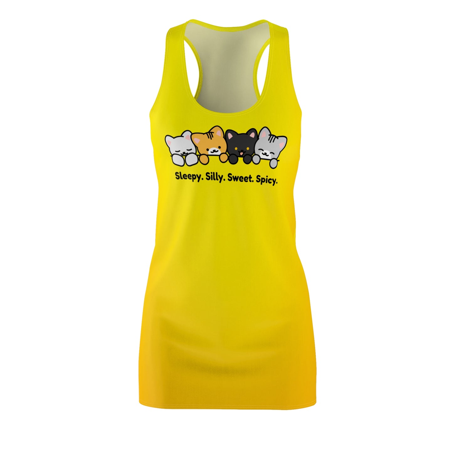 Racerback Kleid mit Katzenmotiv – verspielt, modern & bequem