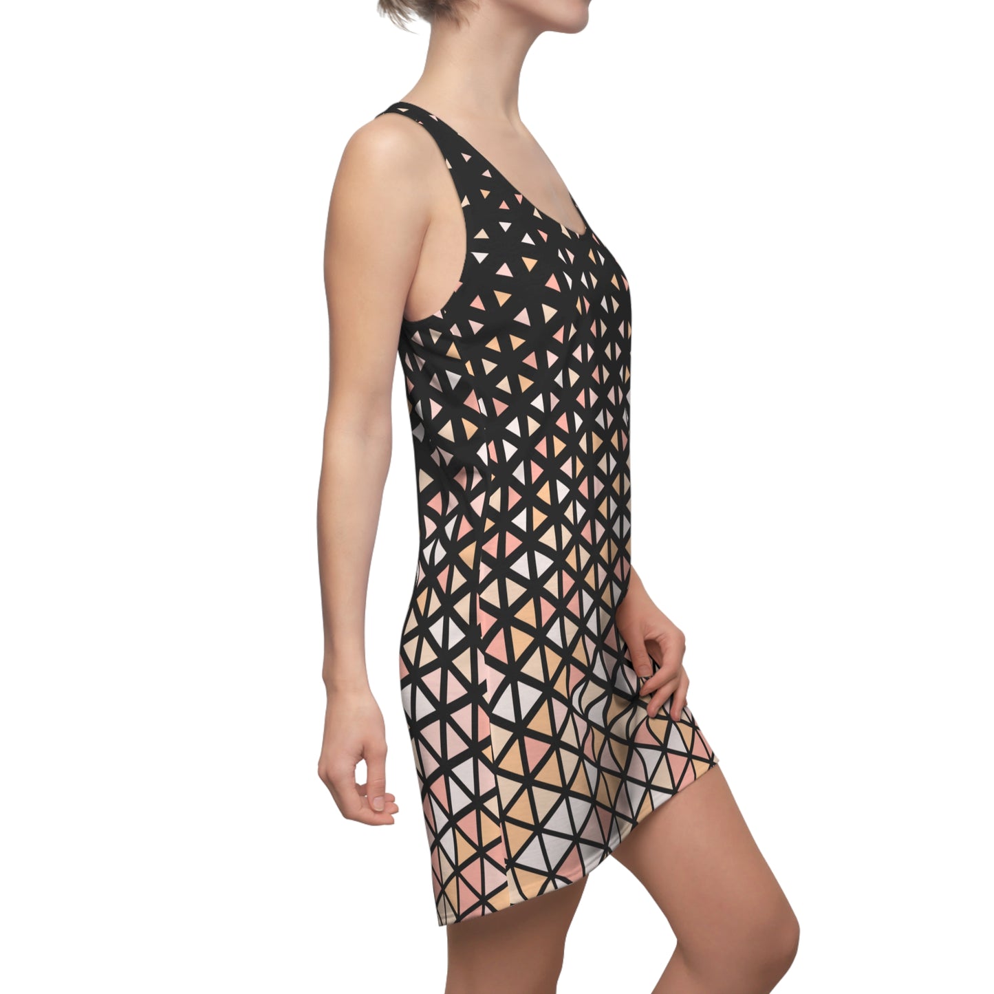 Buntes Dreieck Racerback Kleid – Trendige Sommer Damenmode
