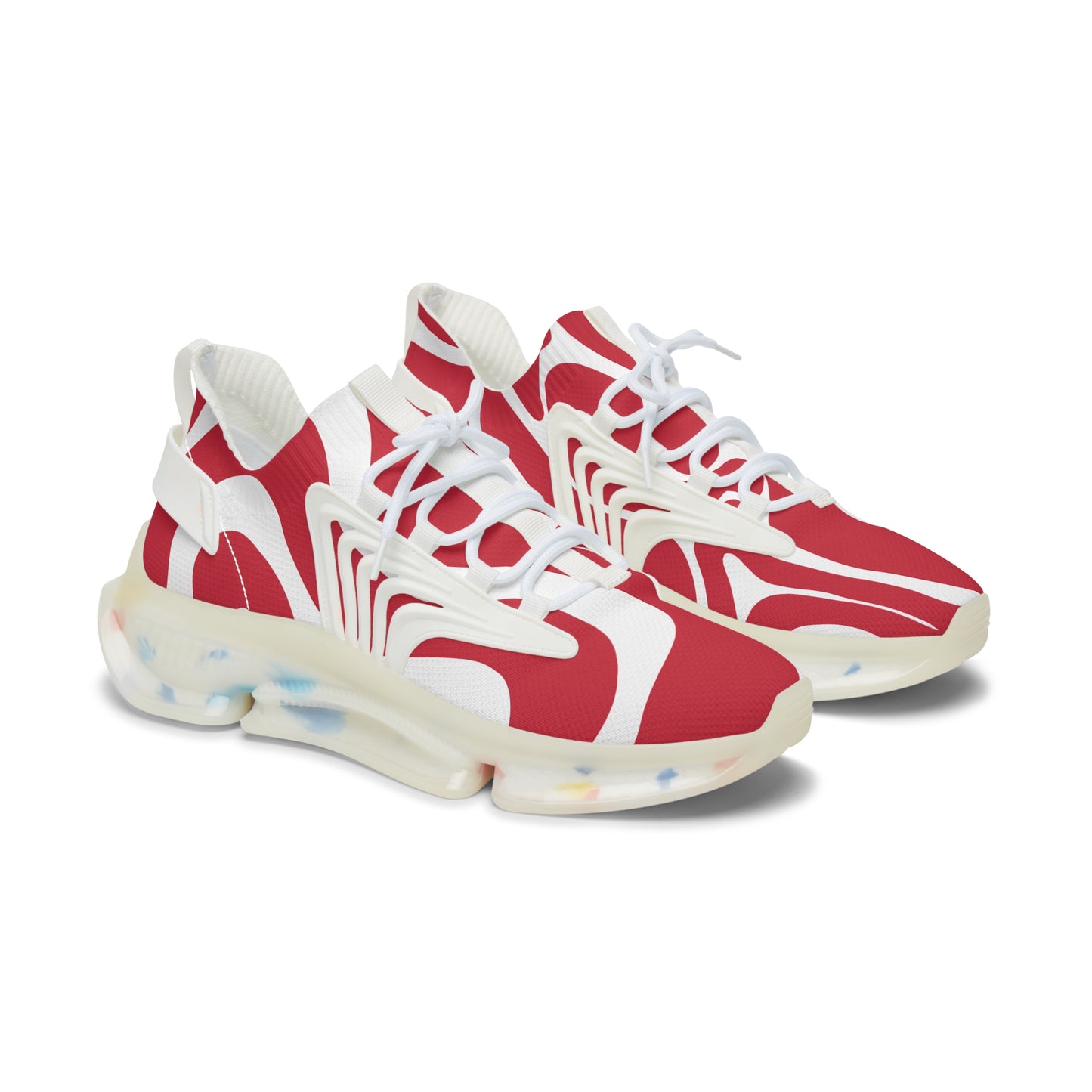 MauserDesign Damen Sneaker Rot Mesh Atmungsaktiv Bequeme Turnschuhe