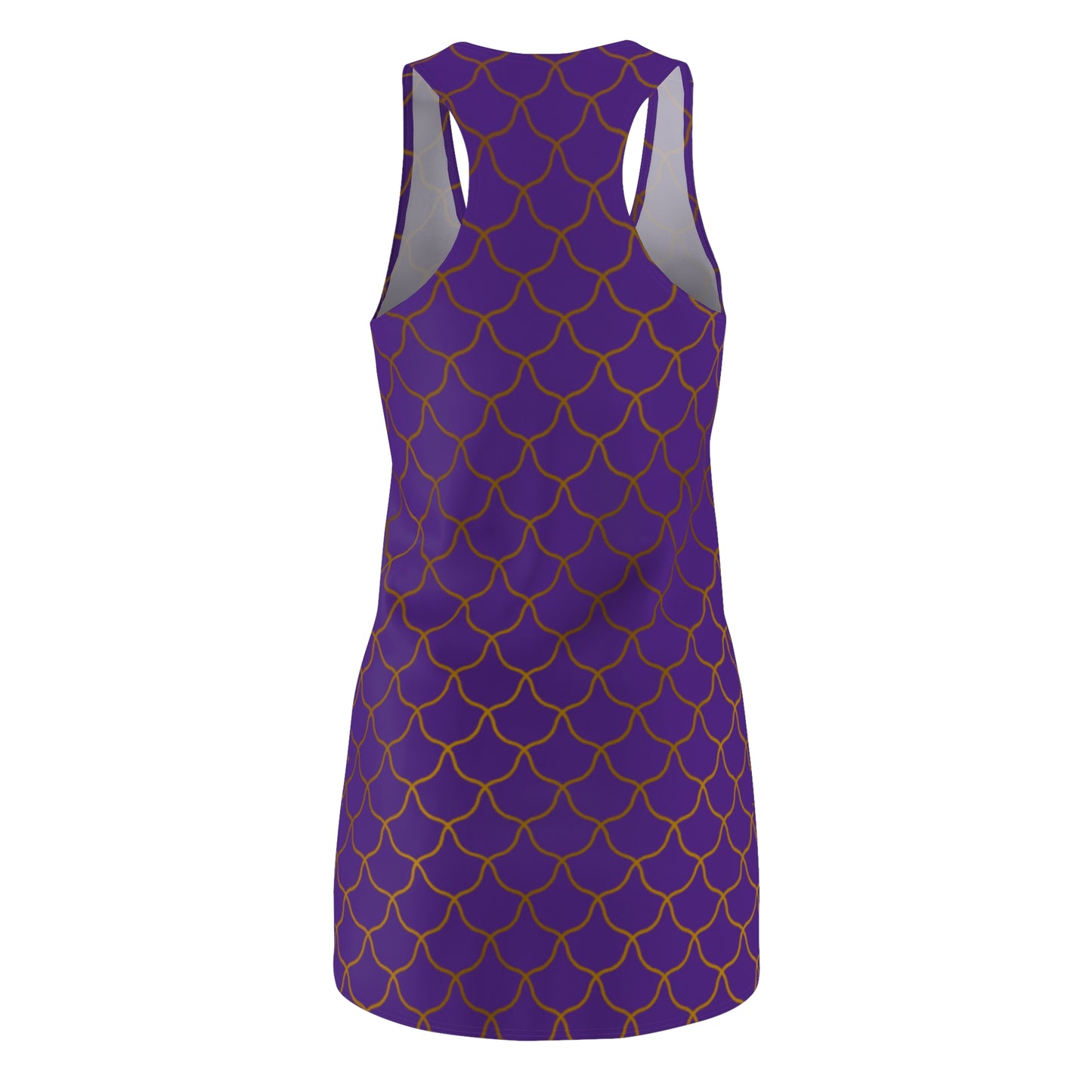 Luxury Racerback Dress mit Elegantem Goldmuster lila