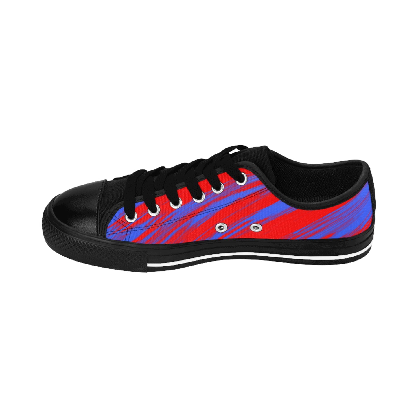Red Blue Gradient Canvas Sneakers Women Casual Lace-Up Shoes