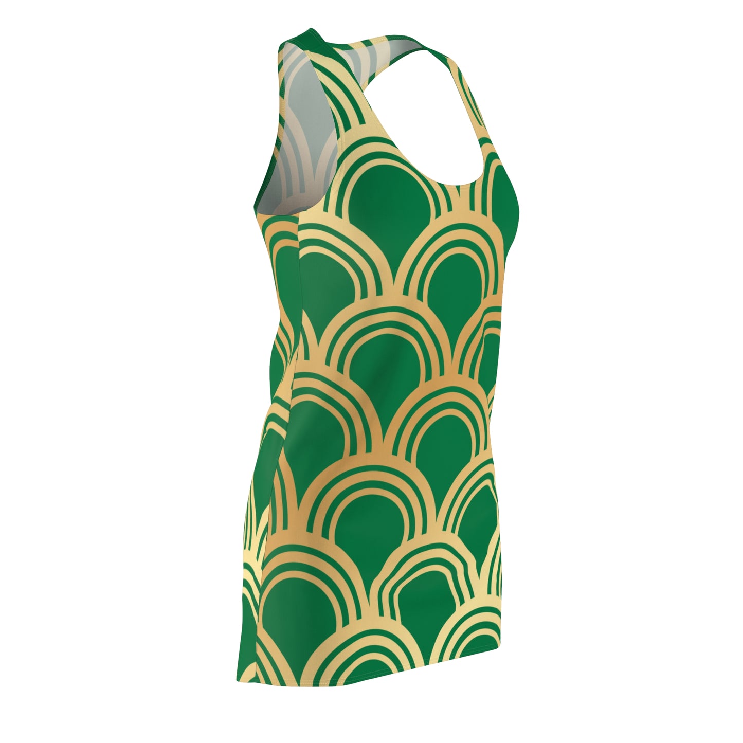 Luxury Racerback Dress mit Art Deco Bogen Muster Yeşil