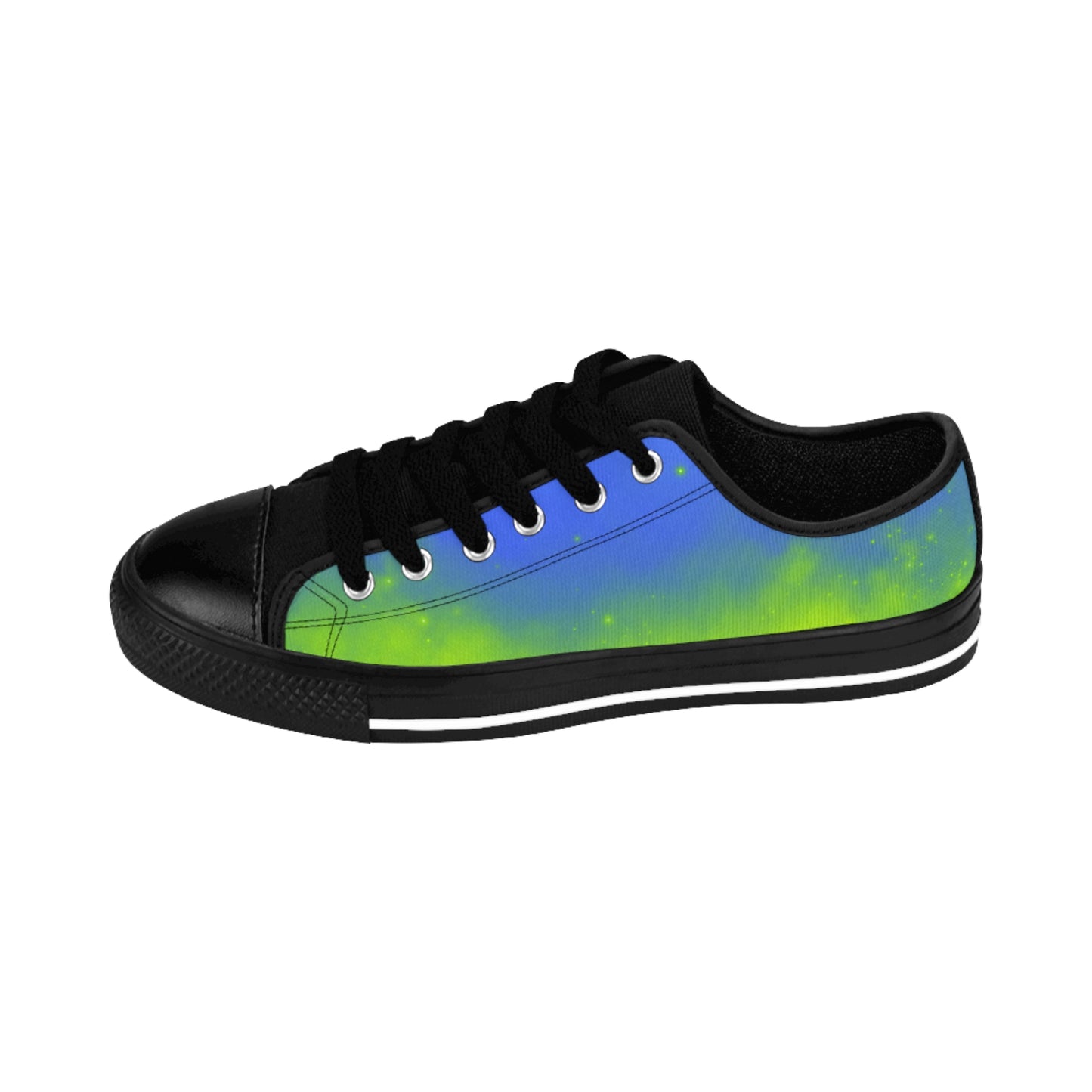 Galaxy Glow Sneakers – Blue Green Cosmic Canvas Shoes