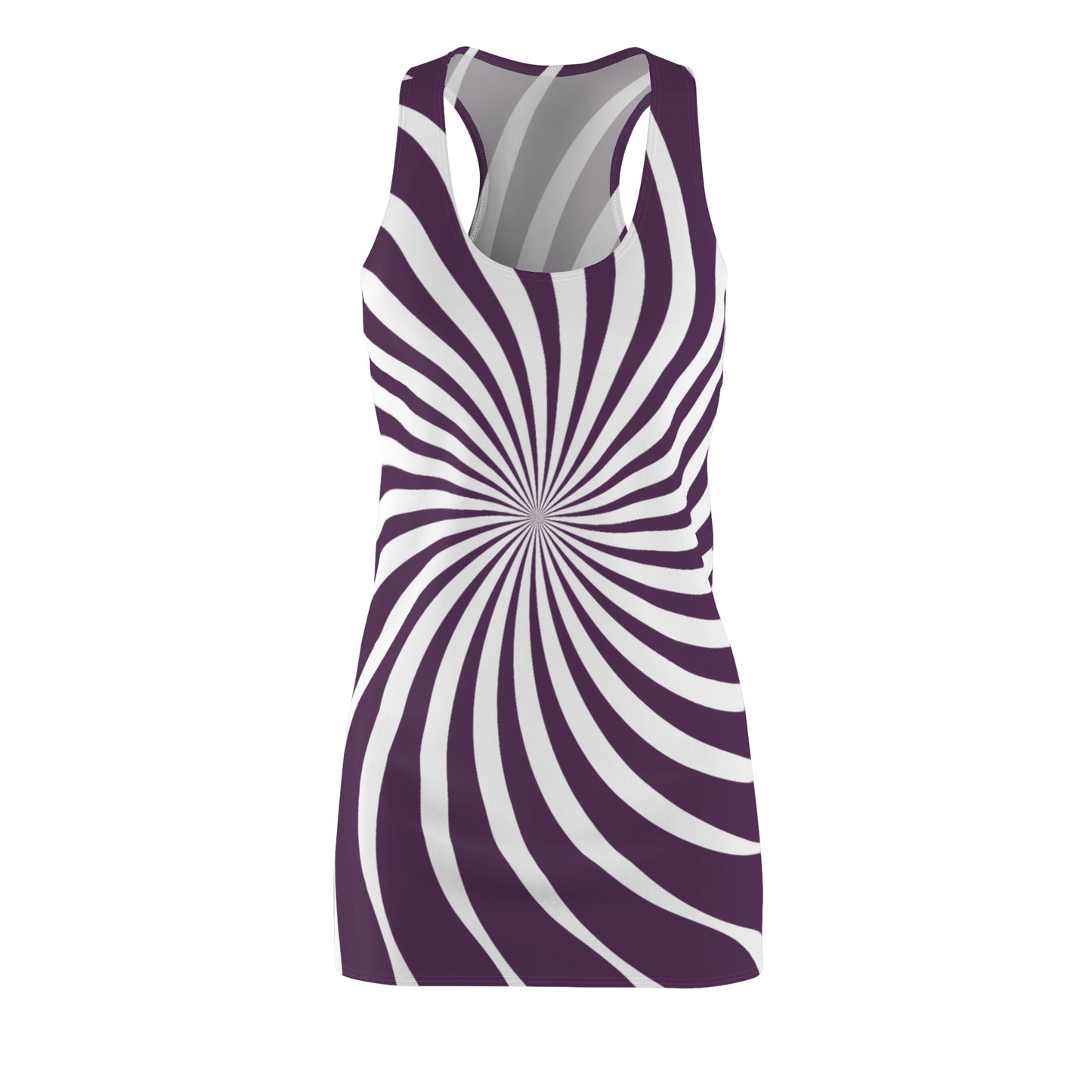 Lila Weiß Spirale Racerback Kleid – Trendiges Sommerkleid