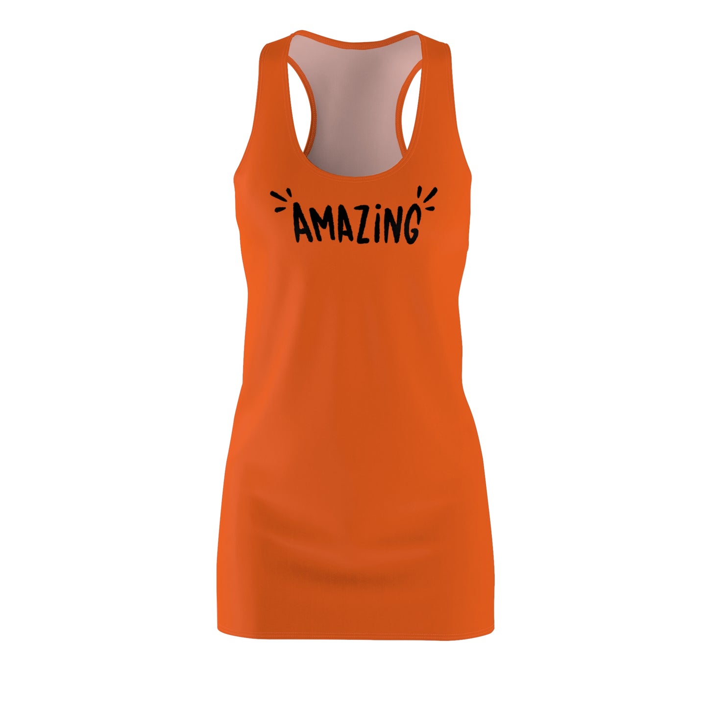 Racerback Damenkleid Sommer – „Amazing“ Statement, modern & lässig orange