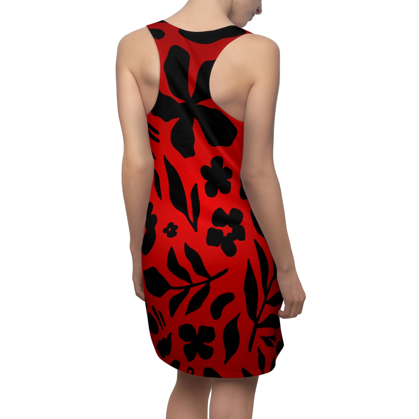Rot Schwarz Blumen Racerback Kleid – Trendige Sommer Damenmode