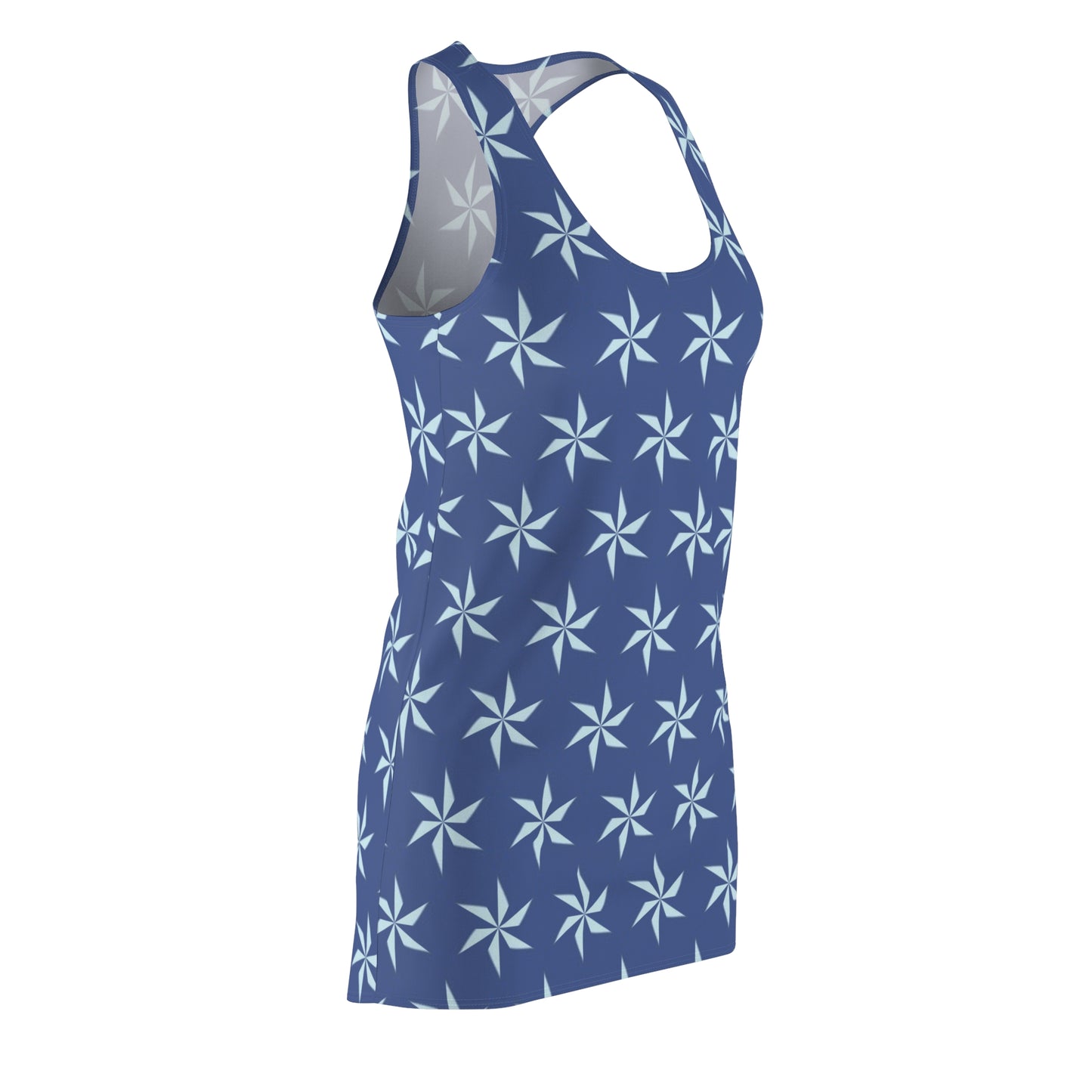 Racerback Damenkleid Sommer – Grafisches Sternmuster, modern & bequem