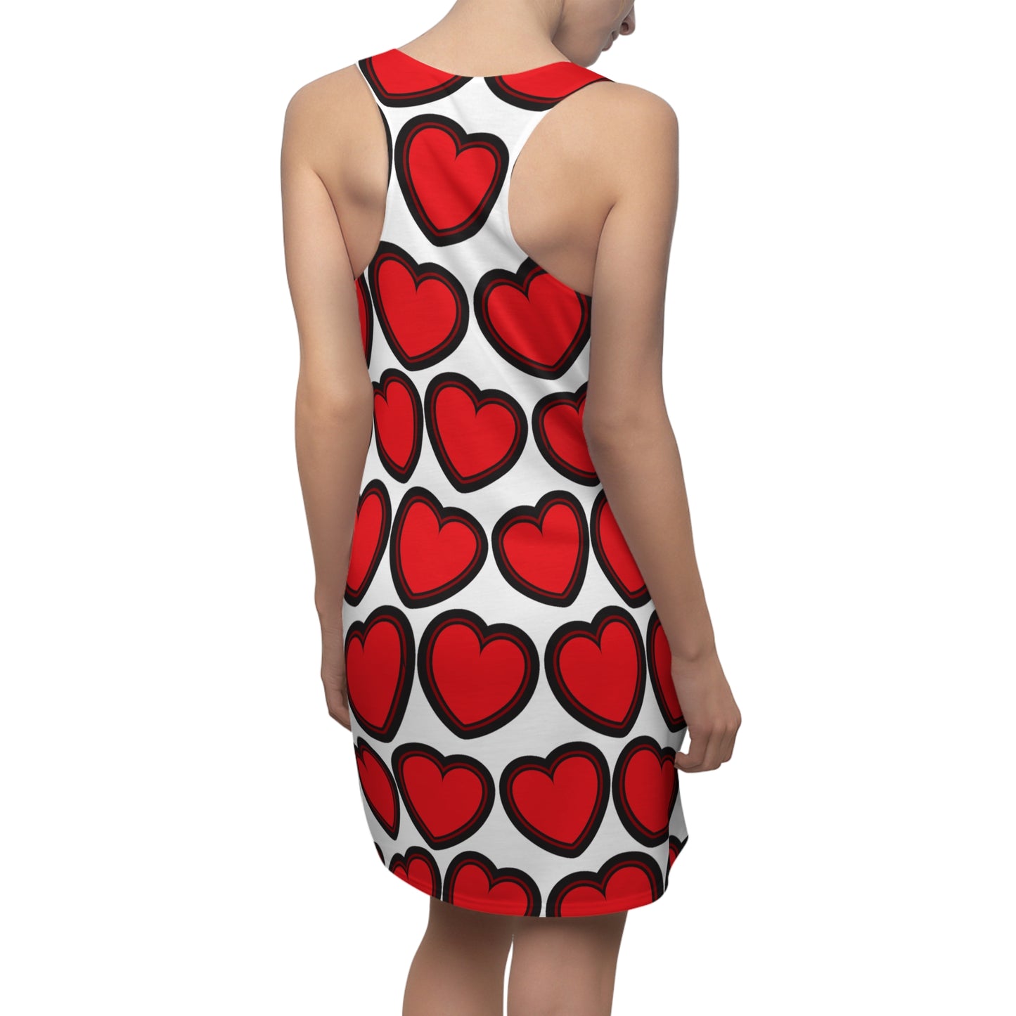 Herz Print Racerback Kleid – Trendy Sommer Damenmode