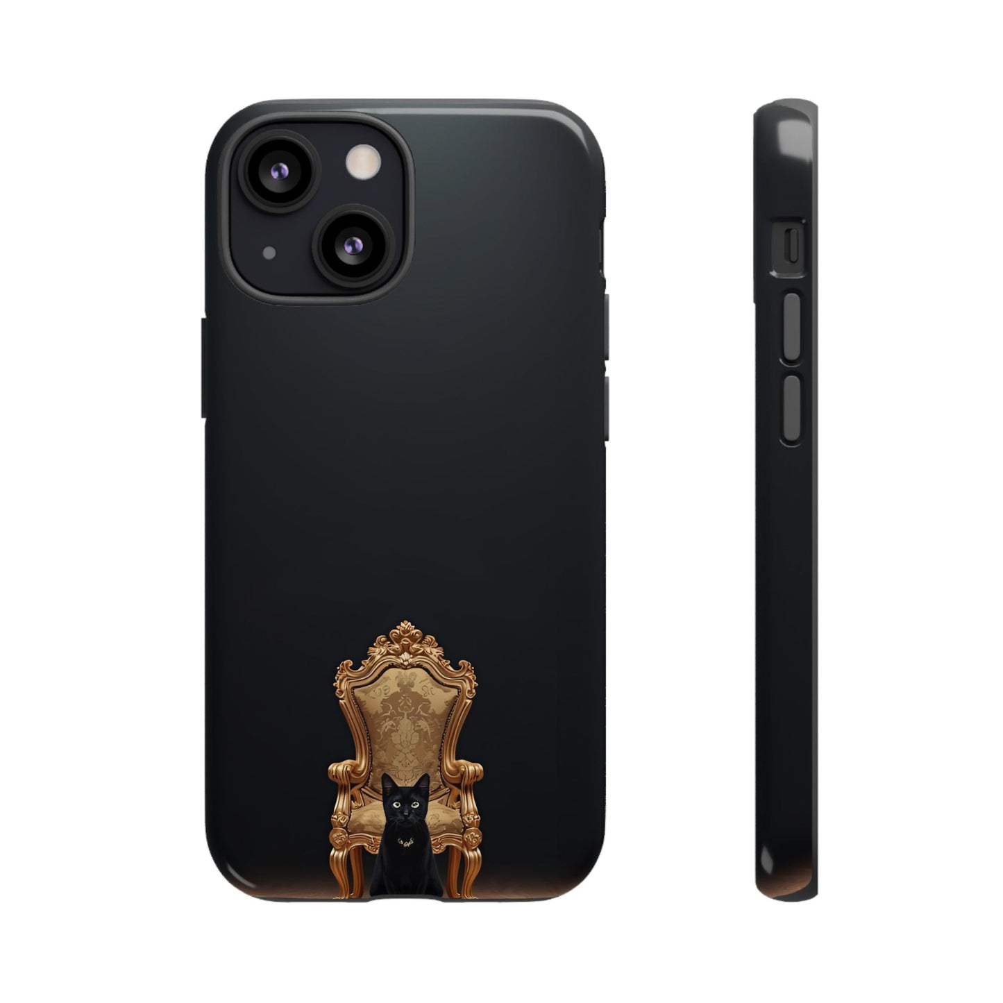 Black Cat on Golden Throne – Premium Phone Case Protective Slim