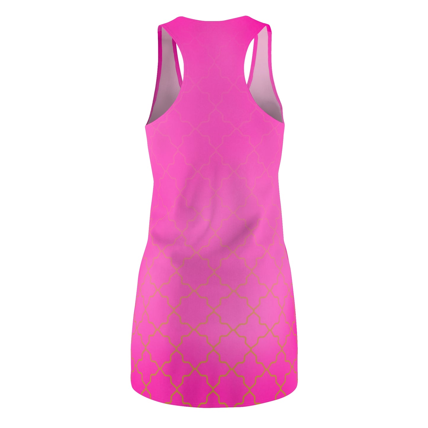 Pinkes Racerback Kleid mit goldenem Muster & Farbverlauf