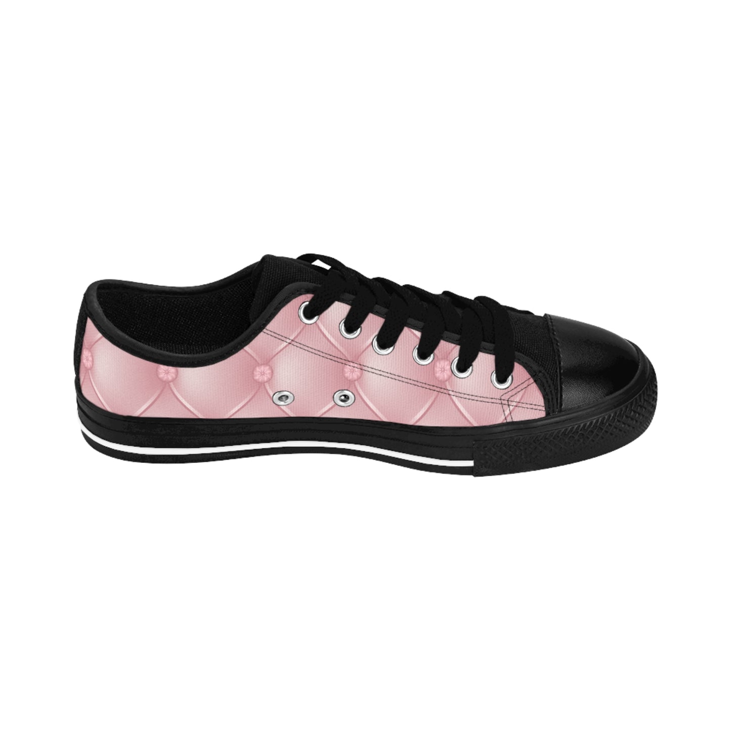 Damen Sneaker Rosa Steppmuster | Canvas Low Top Streetwear Schuhe