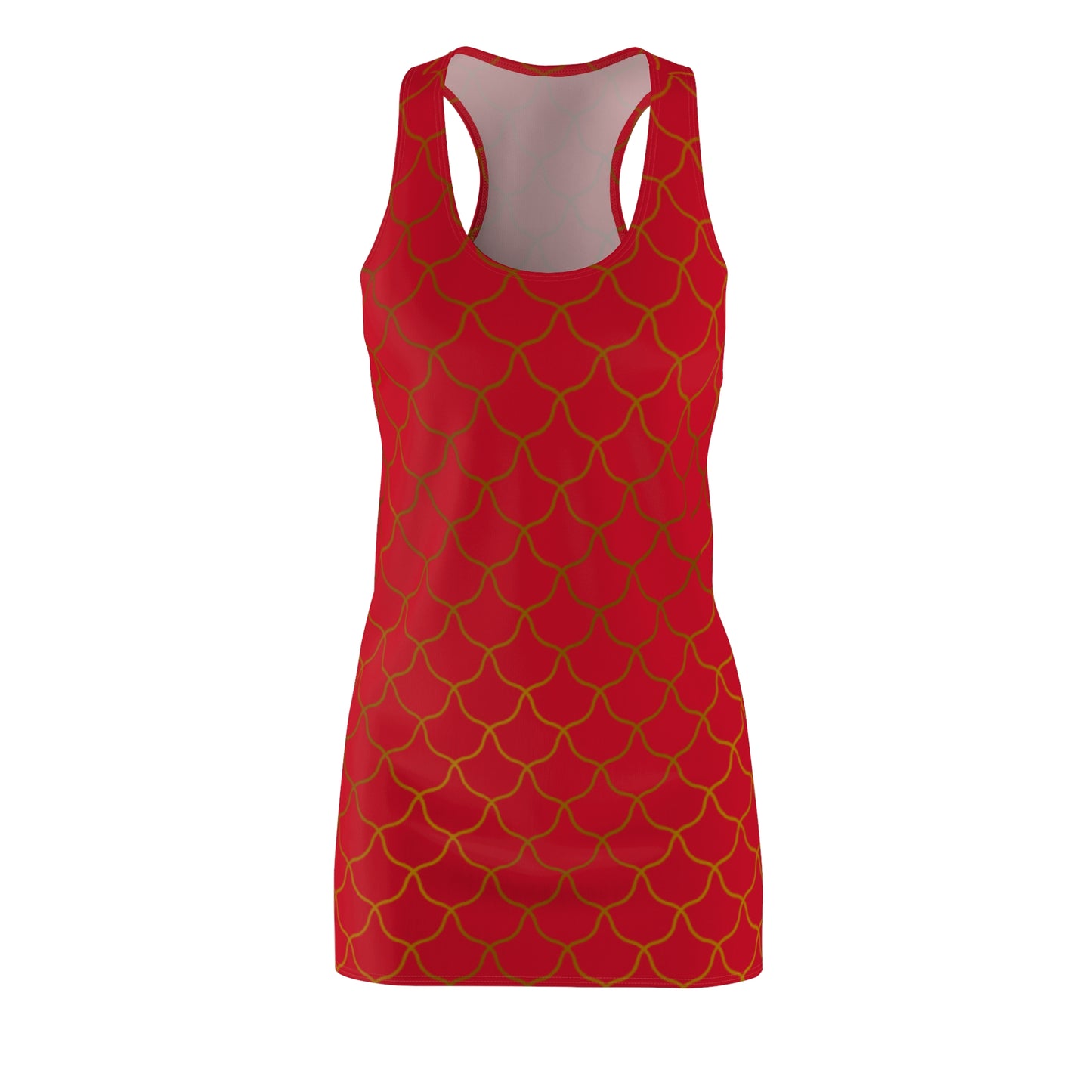 Luxury Racerback Dress mit Elegantem Goldmuster Red