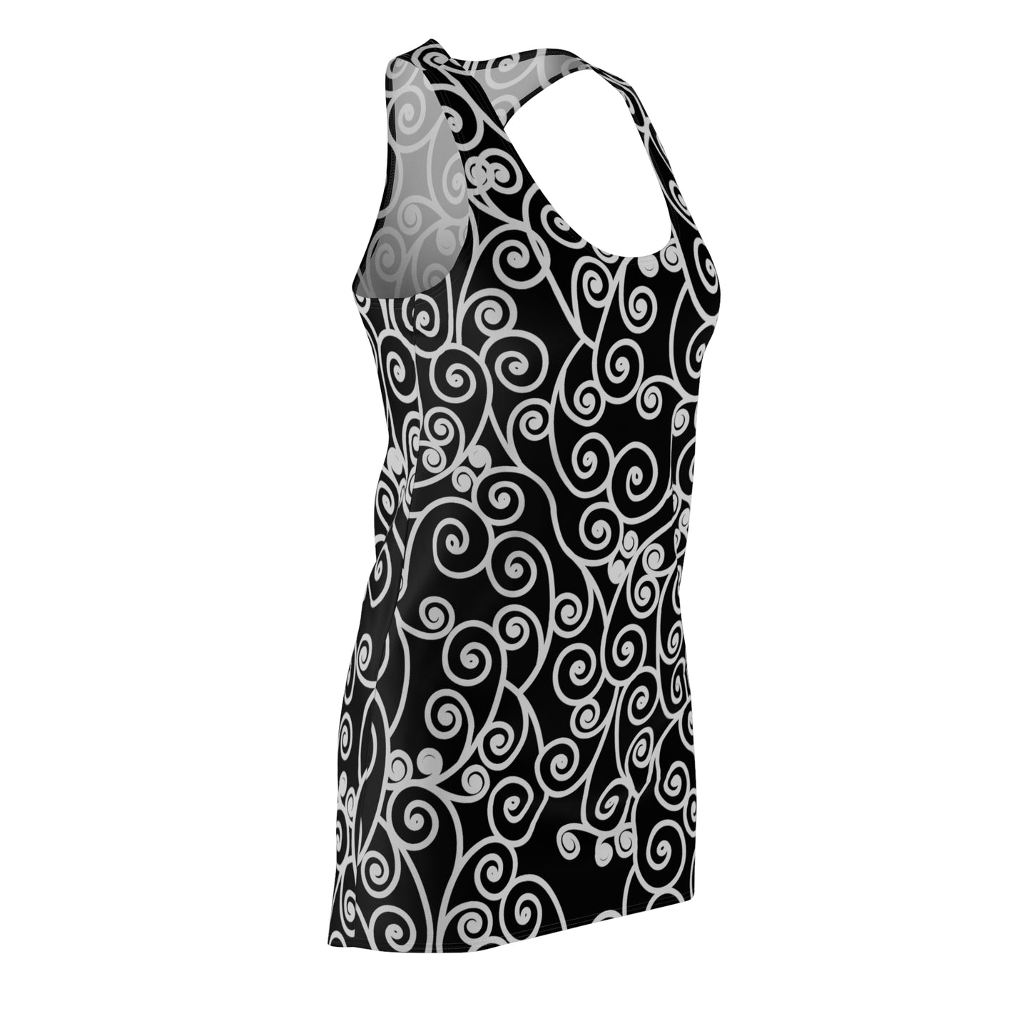 Racerback Kleid mit abstraktem Wirbelmuster – modern & zeitlos