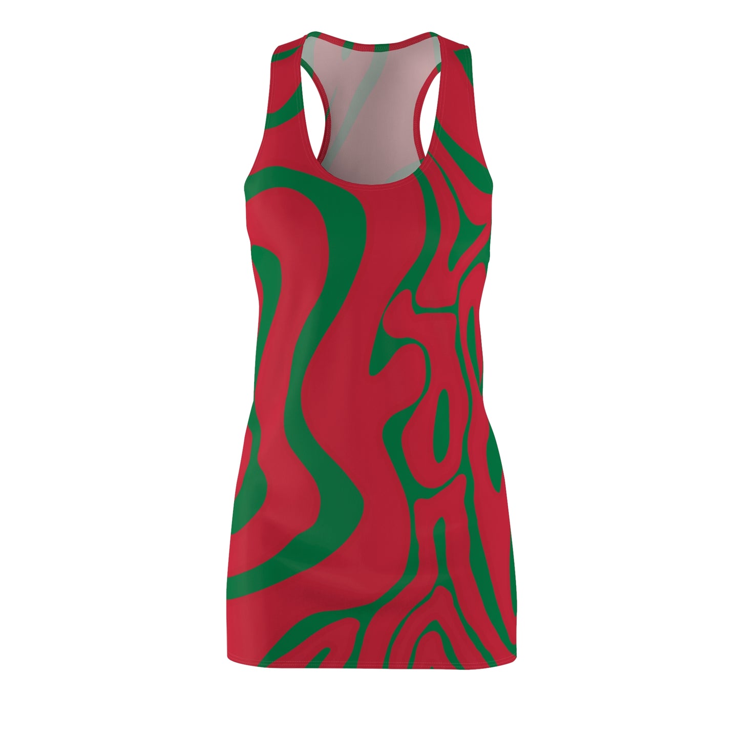 Rot Swirl Racerback Kleid – Abstraktes Sommerkleid