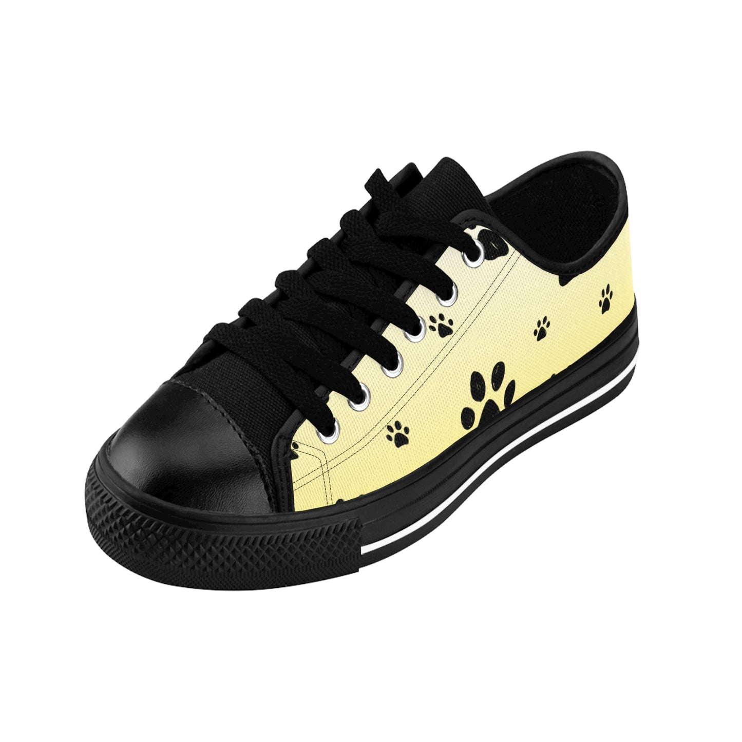 Damen Sneaker Pfoten Muster Canvas Freizeit Schuhe Low