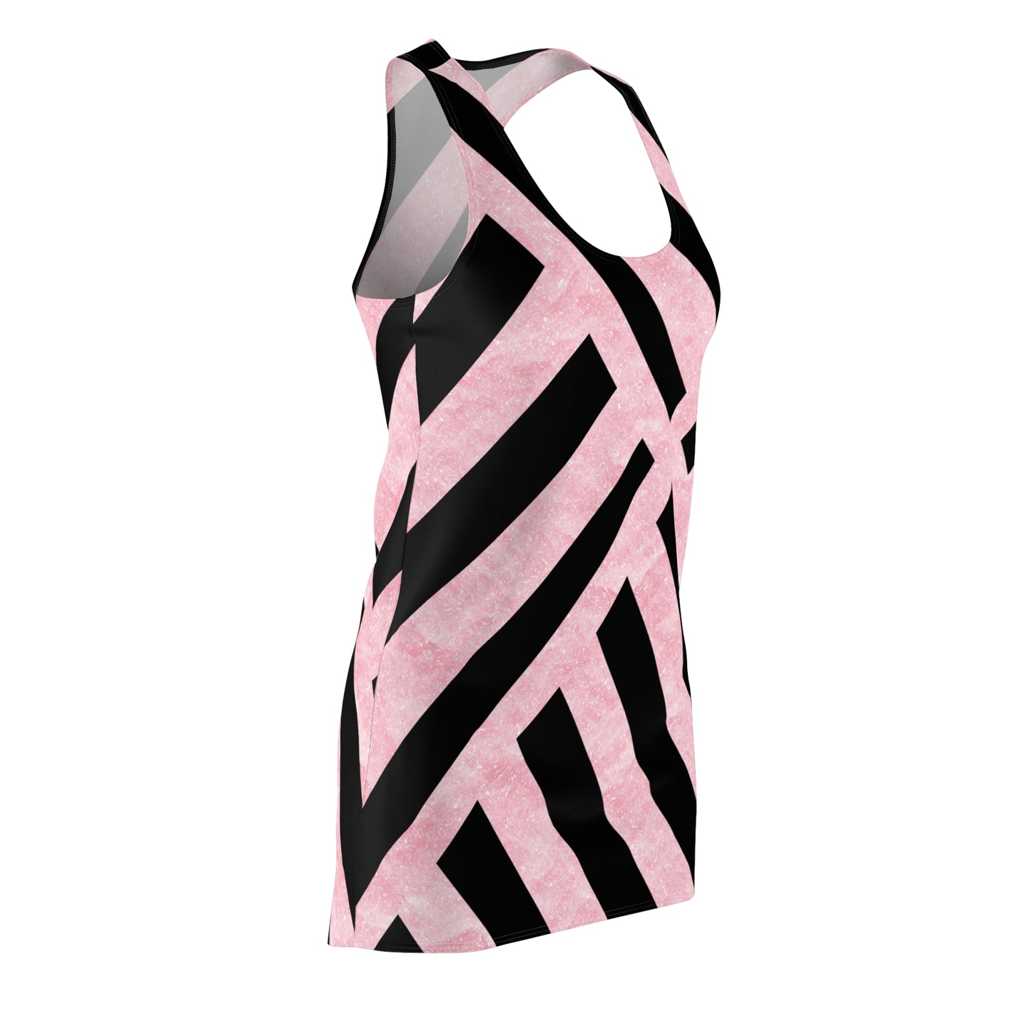 Rosa Racerback Kleid – Stylisches Sommerkleid mit Linienmuster