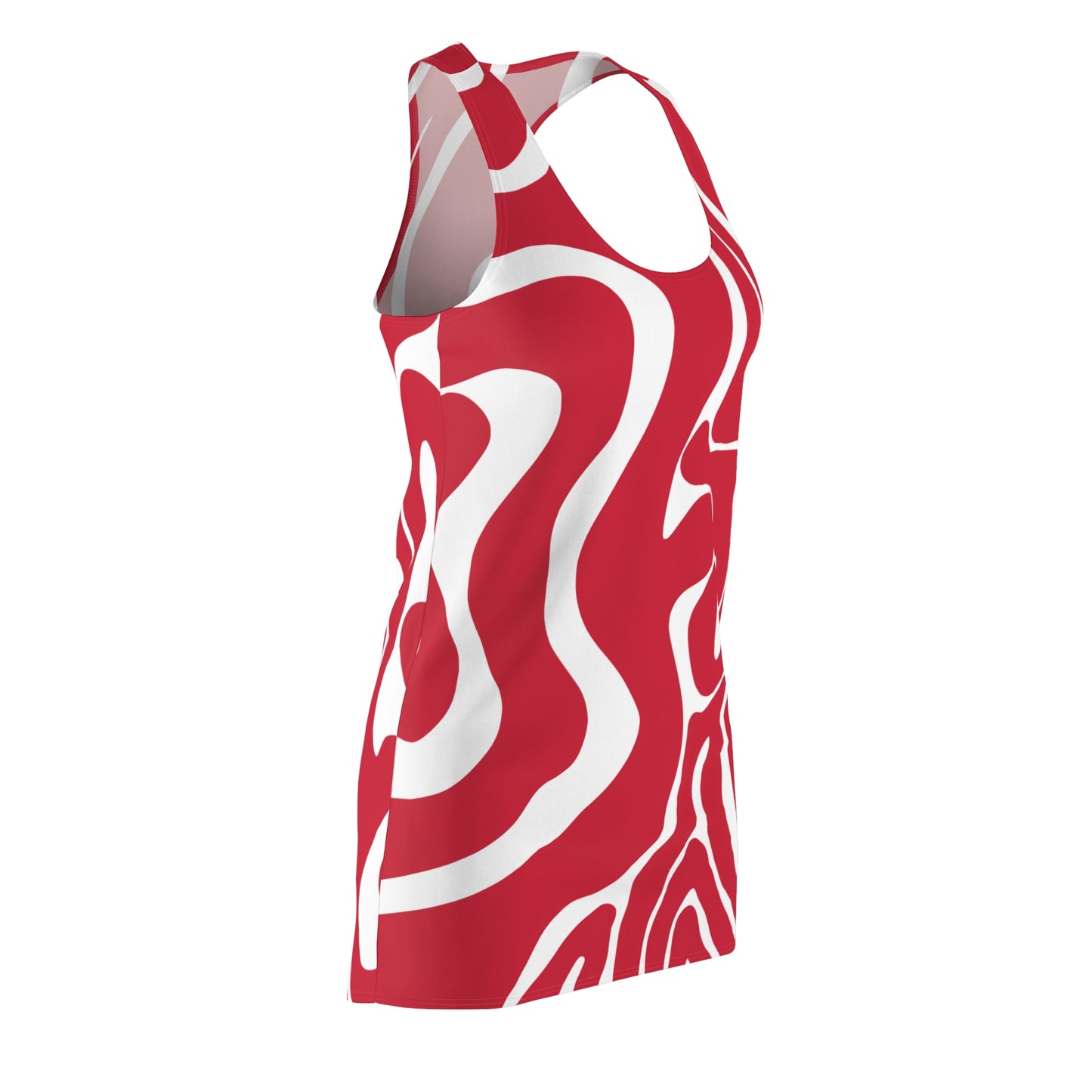 Rot Swirl Racerback Kleid – Abstraktes Sommerkleid