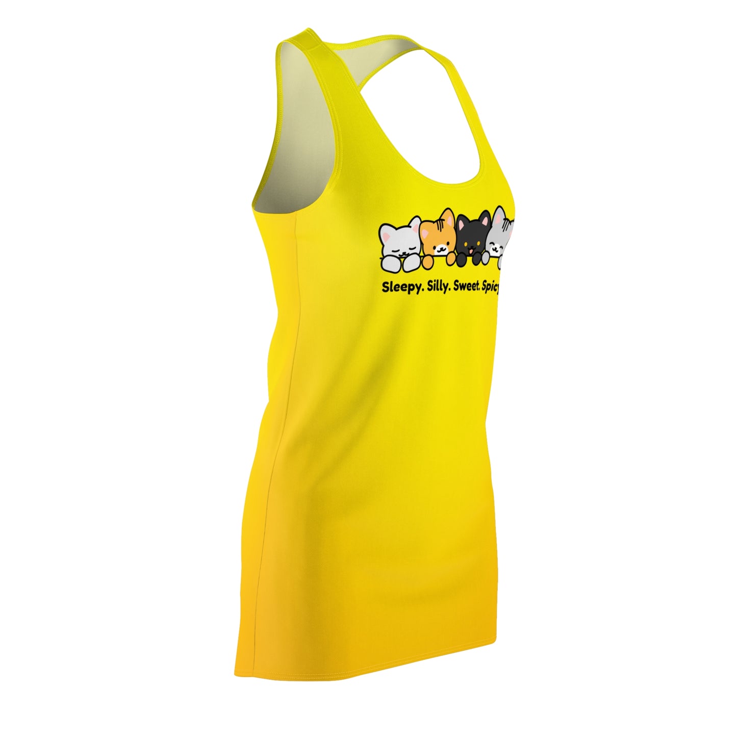 Racerback Kleid mit Katzenmotiv – verspielt, modern & bequem